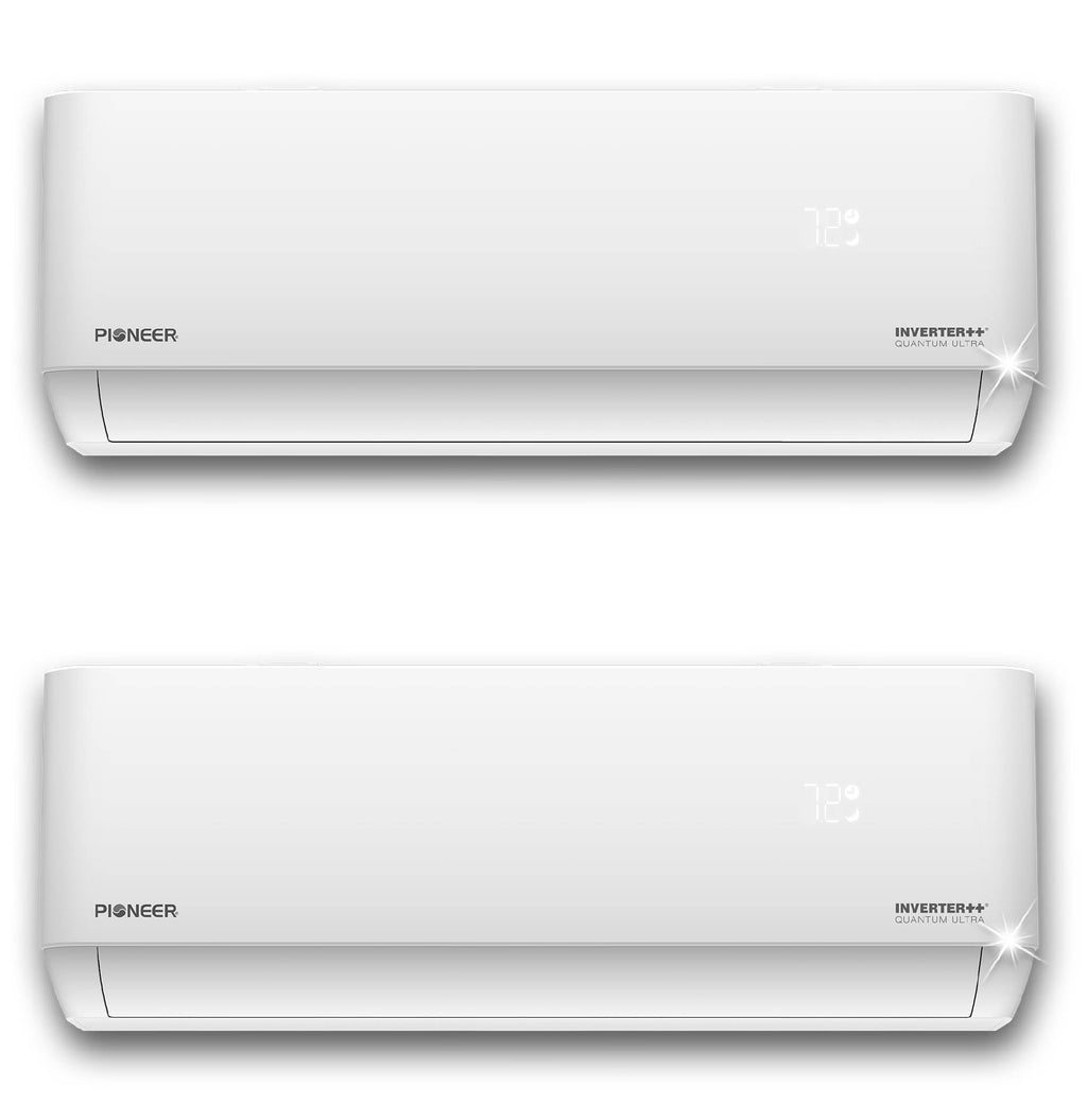 Pioneer Dual Split 27000 BTU 2.25-Ton Quantum Ultra Wi-Fi 24 SEER2 Energy-Star Multi (2) Zone Wall Mount Air Conditioner Heat Pump 230-Volt - WYT030GLSI24M3-18W-19W