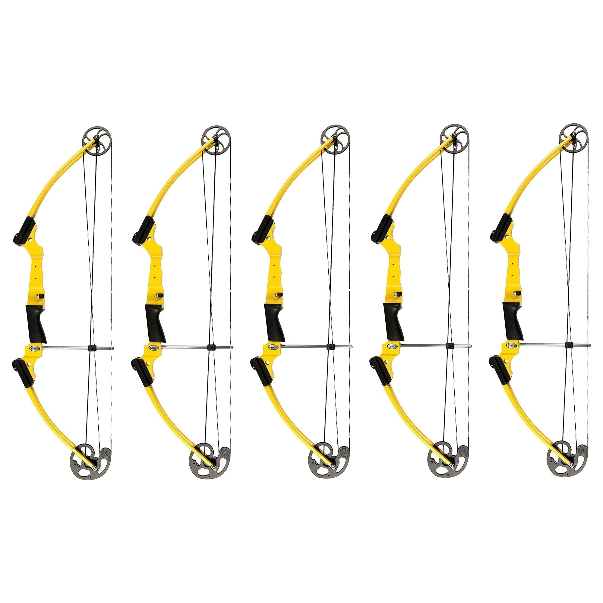 Genesis Archery Original Adjustable Right Handed Compound Bow, Yellow (5 Pack) - 323573