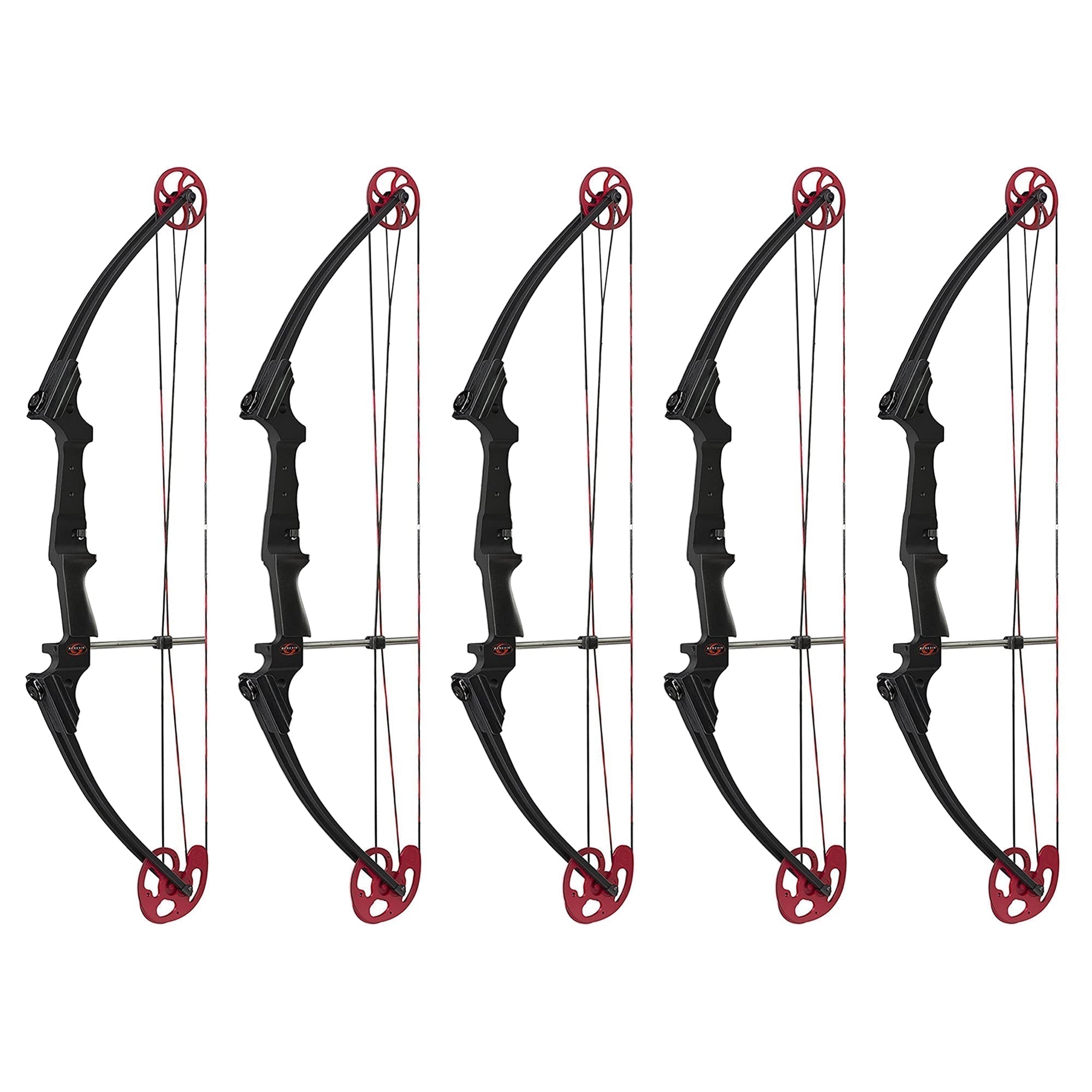 Genesis Archery Original Adjustable Right Handed Compound Bow, Black (5 Pack) - 323580