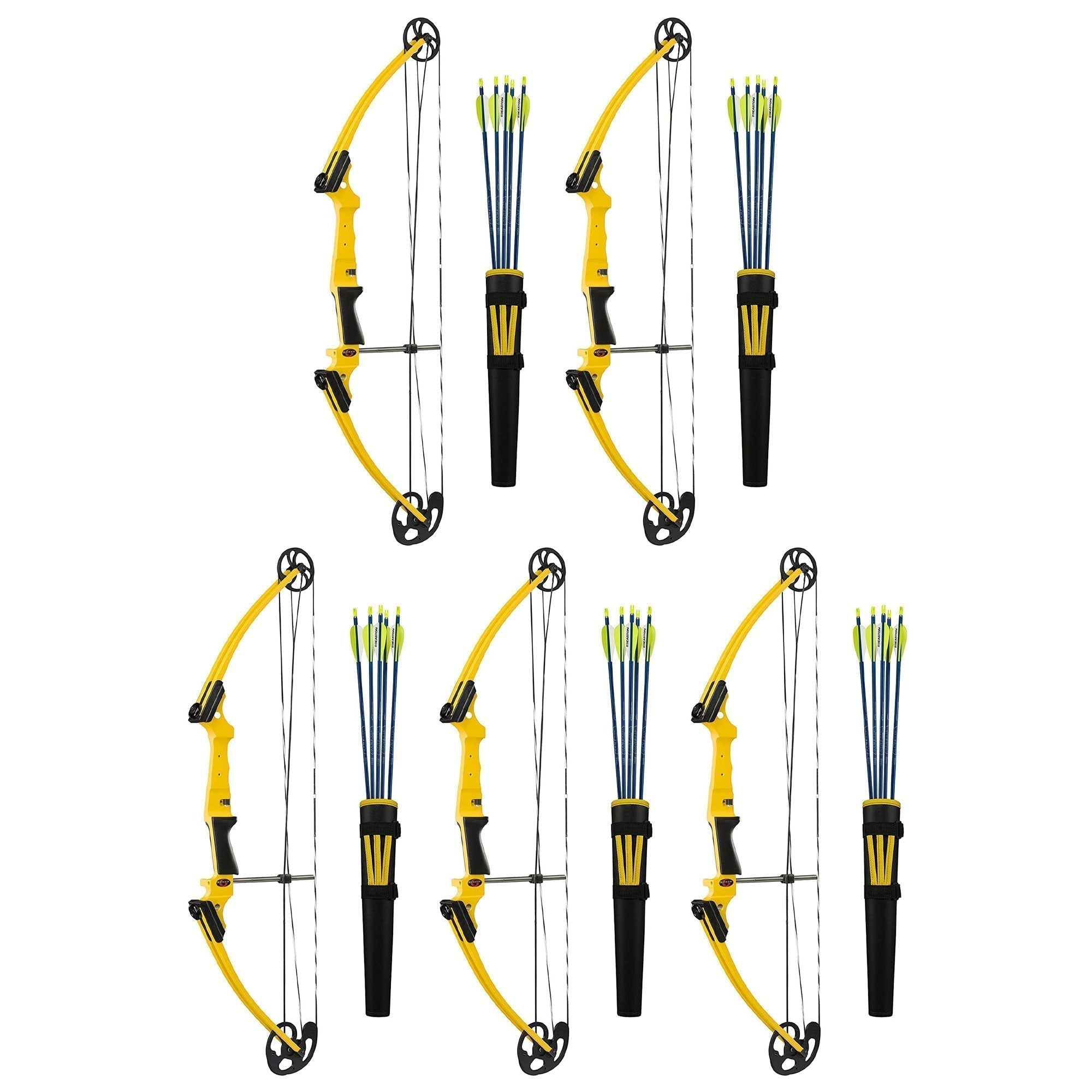 Genesis Archery Original Left Handed Compound Bow Archery Kit, Yellow (5 Pack) - 323641