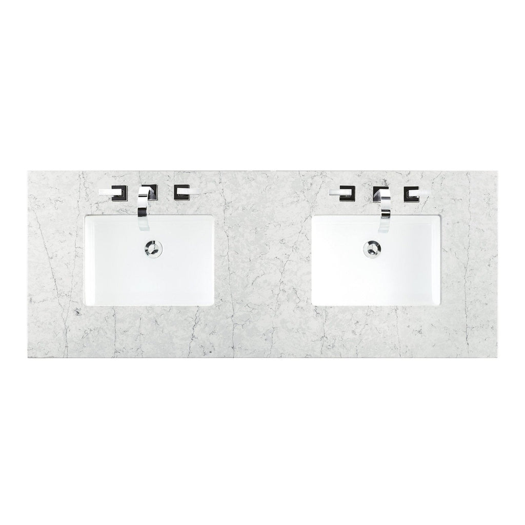 James Martin Vanities Savannah 60" Bright White Double Vanity - 238-104-V60D-BW-3AF