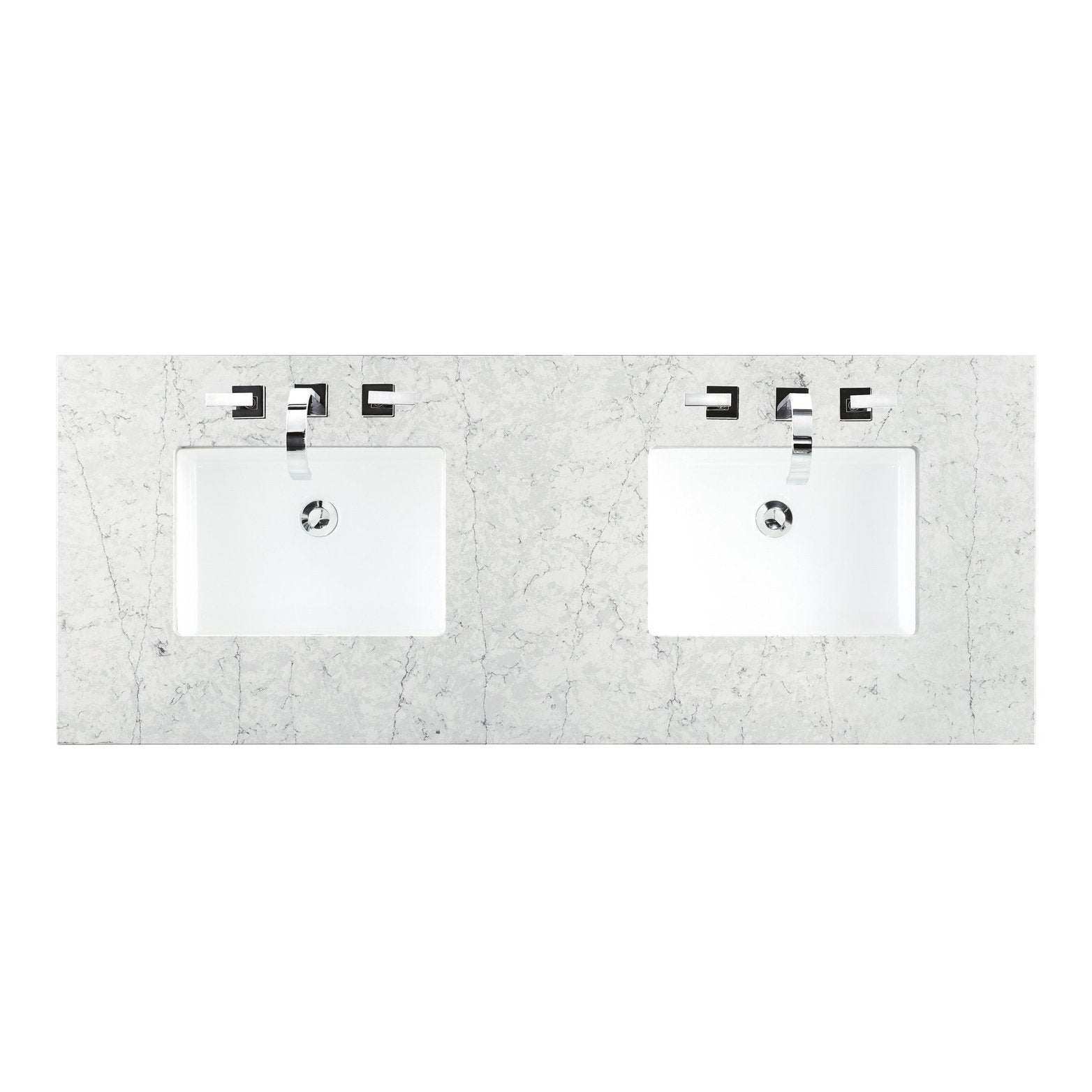 James Martin Vanities Savannah 60" Bright White Double Vanity - 238-104-V60D-BW-3AF
