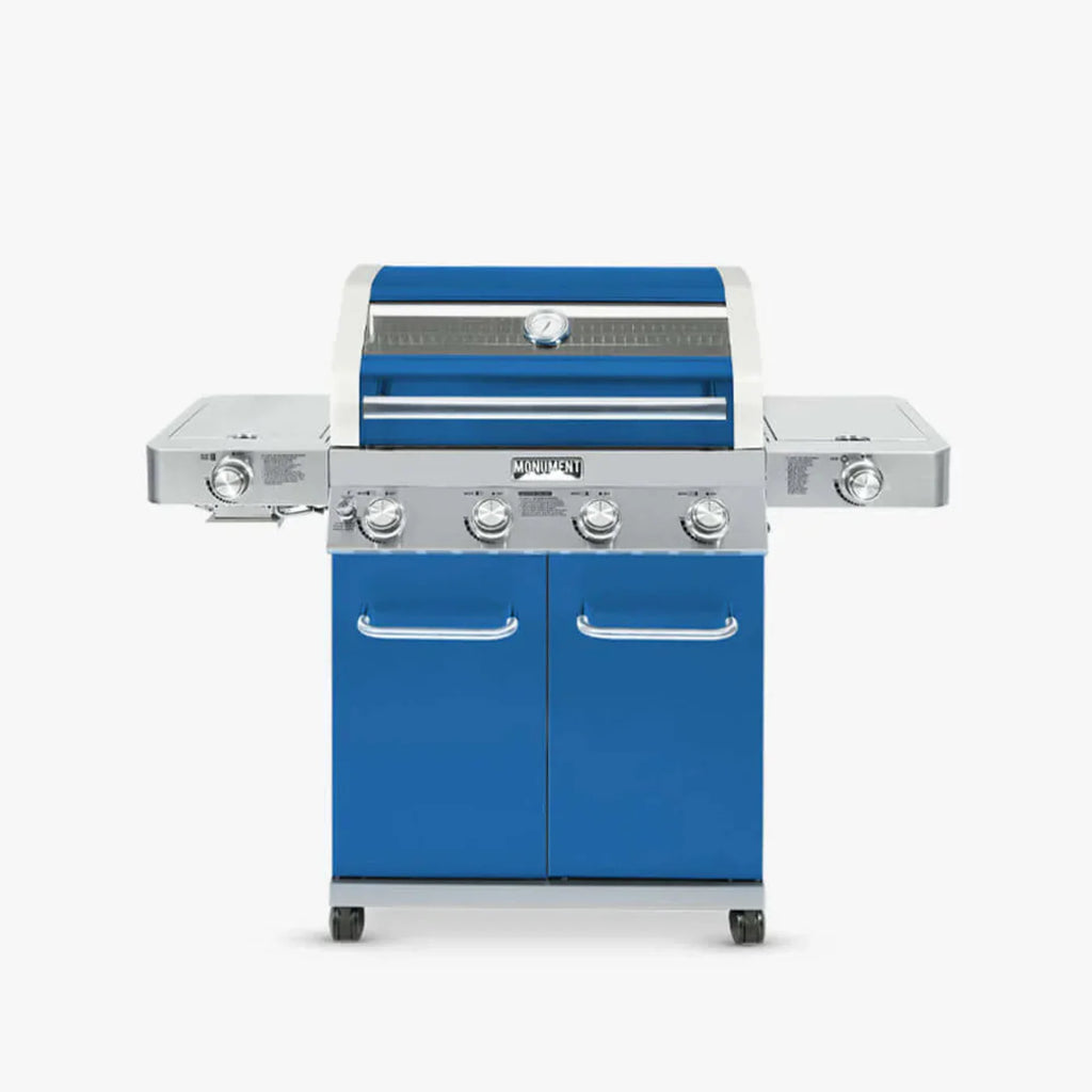 Monument Grills Classic 35633B Series | 4 Burner Propane Gas Grill in Blue - 35633B