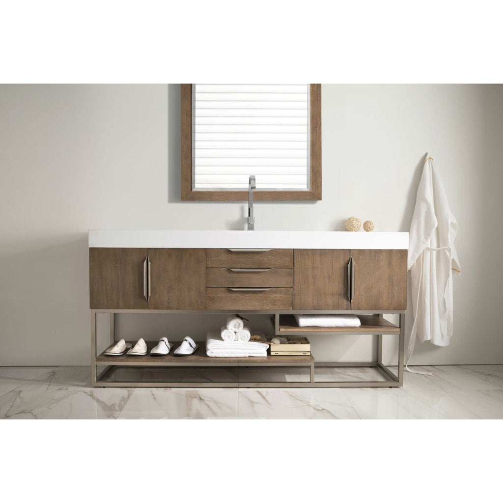 James Martin Vanities Columbia 72" Single Vanity - 388-V72S-AGR-MB-DGG