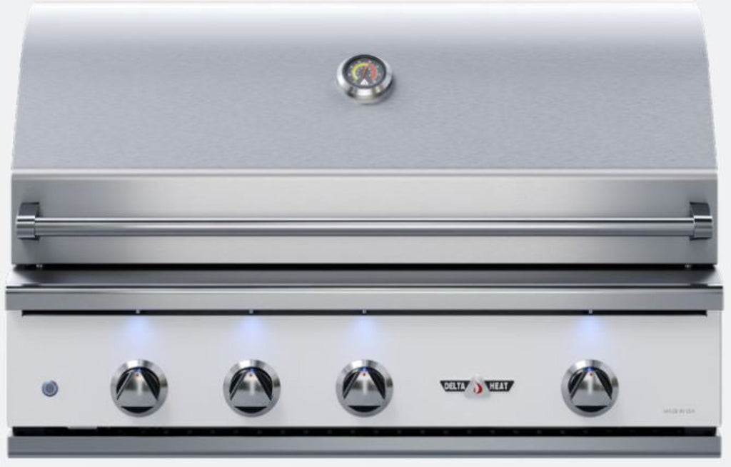 Delta Heat 38 Inch White Propane Grill with Rotisserie - DHBQ38R-WL