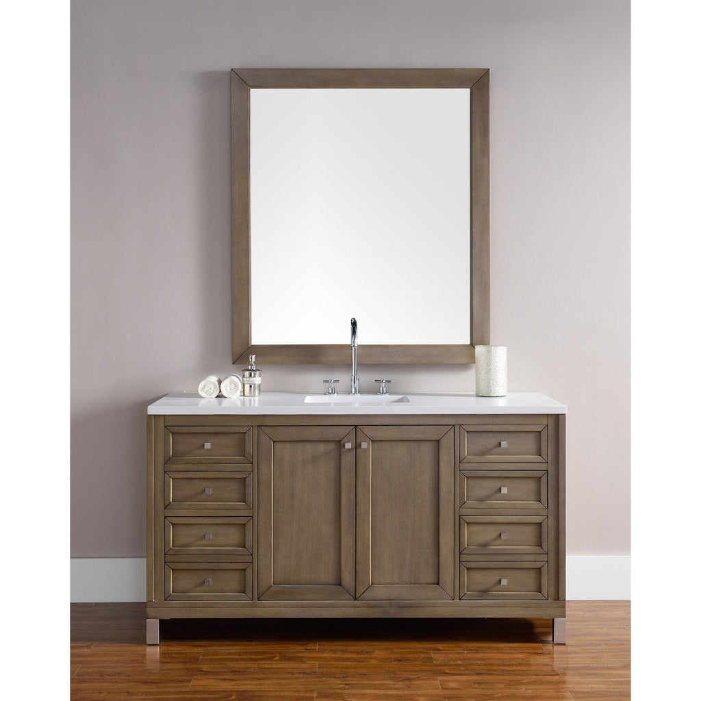 James Martin Vanities Chicago 60" Single Vanity - 305-V60S-WWW-3AF