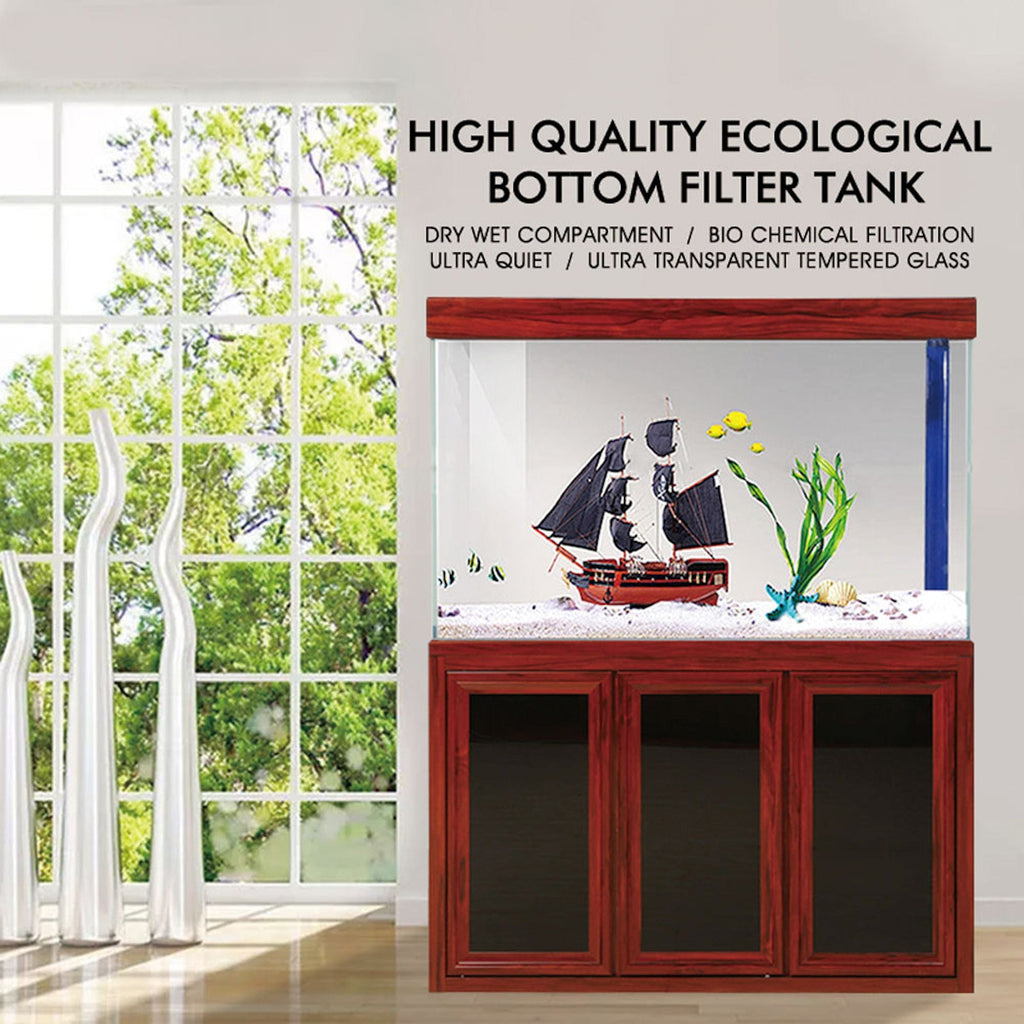 AQUA DREAM 175 GALLON TEMPERED GLASS AQUARIUM REDWOOD-AD-1560-RW