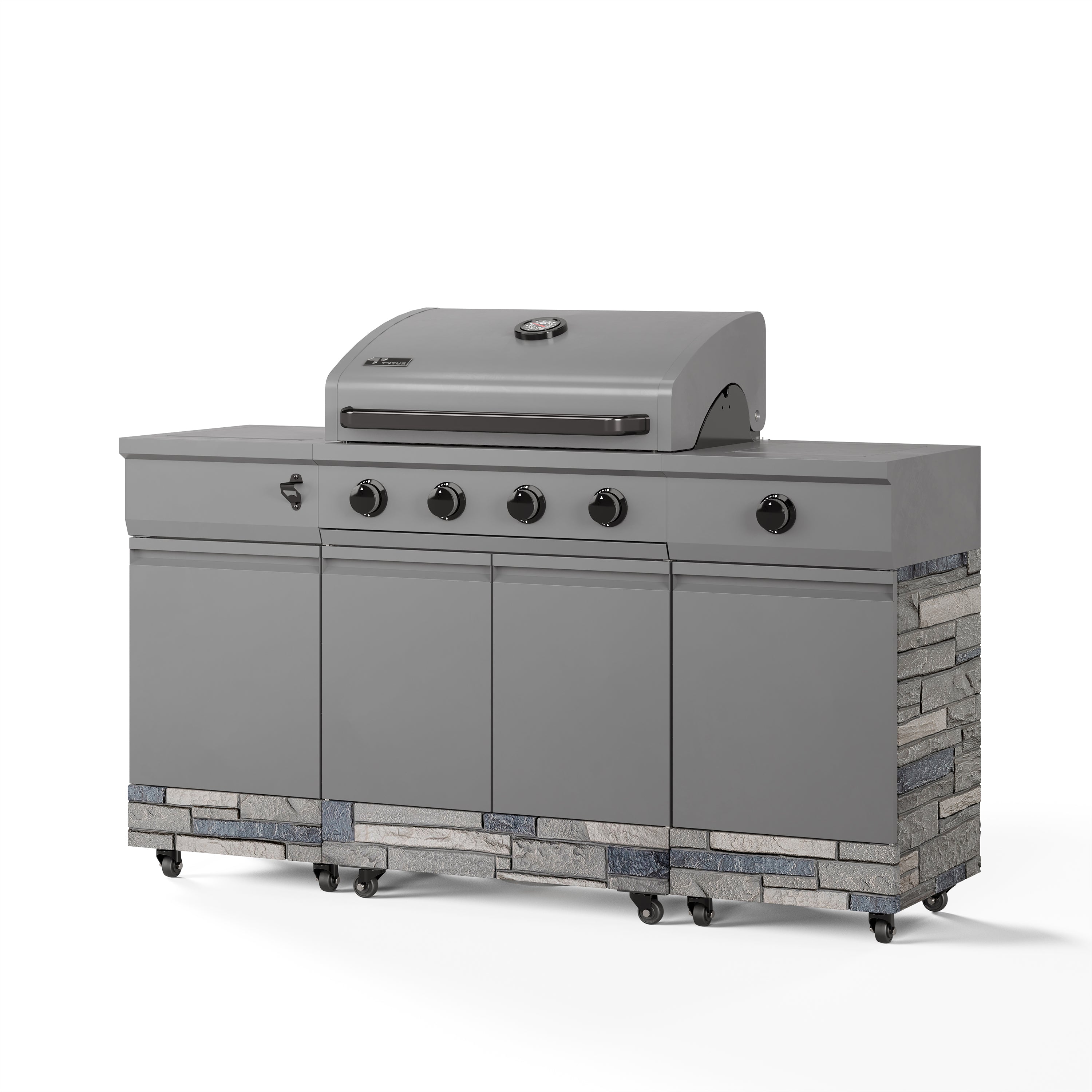 TYTUS Fresno 5-Burner LP/NG Convertible Grill in Gunmetal + Shadow Stone - TDT-021-0102