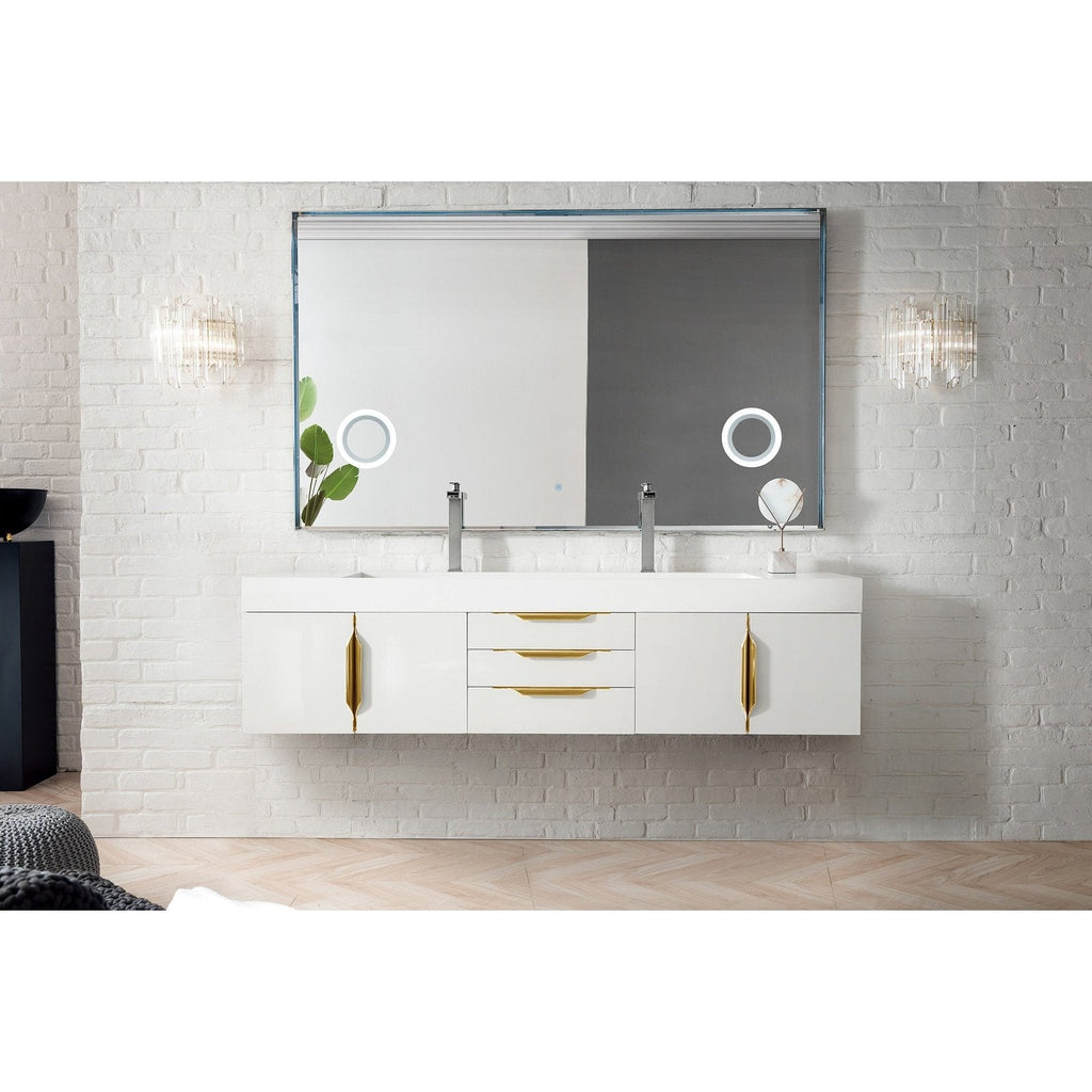 James Martin Vanities Mercer Island 72" Double Vanity - 389-V72D-AGR-G-DGG