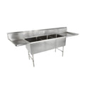 John Boos 3B20304-2D20 Three-Compartment Sink with Two 20" Drainboards - JB3B203042D20