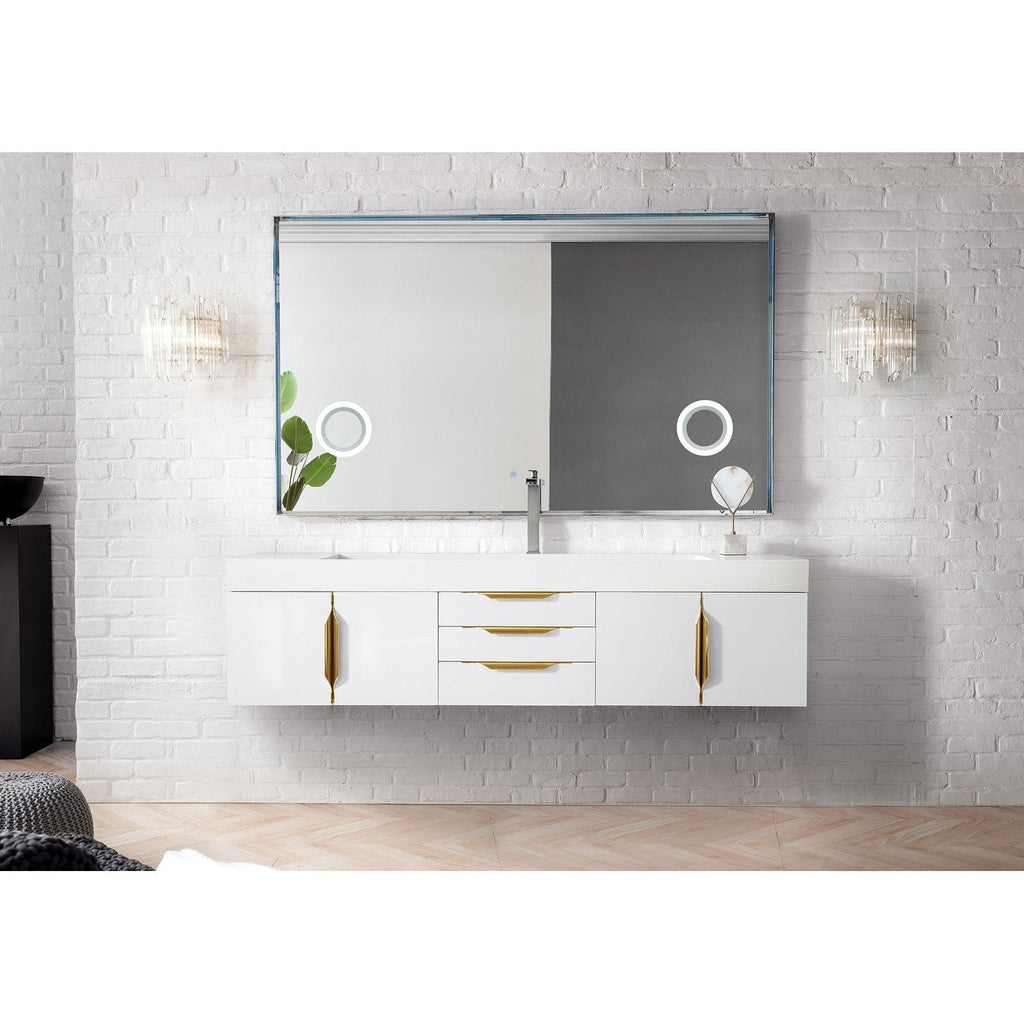 James Martin Vanities Mercer Island 72" Single Vanity - 389-V72S-AGR-G-DGG
