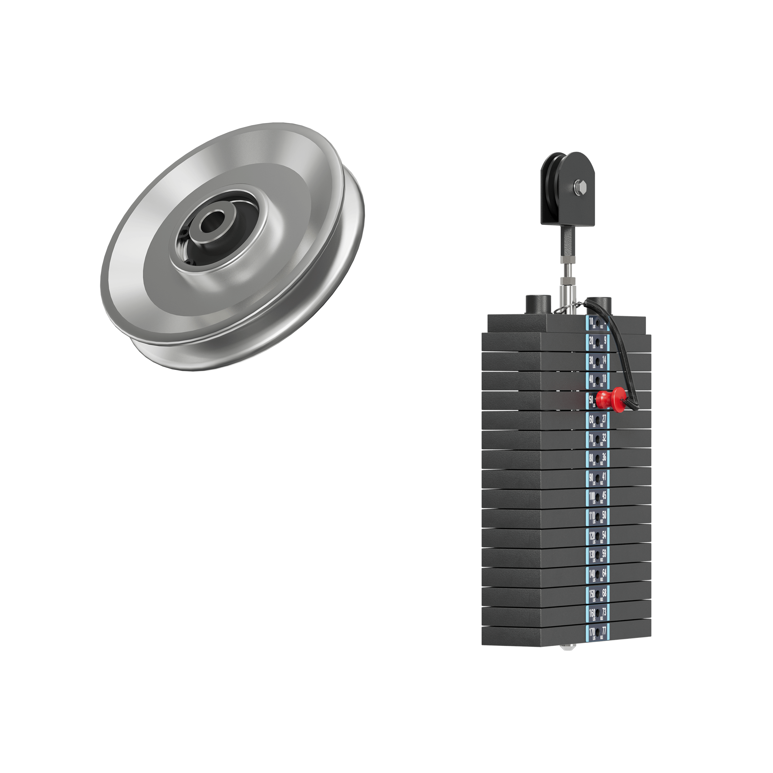 Major Fitness Aluminum Pulley & Weight Stack Bundle - APB52-WSB52