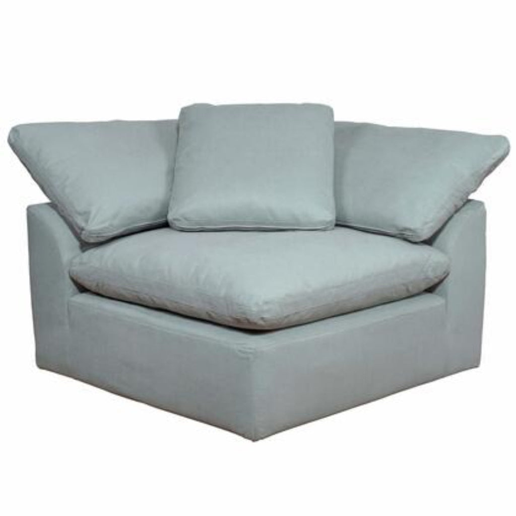 Sunset Trading Cloud Puff 4 Piece 132" Wide Slipcovered Modular Sectional Sofa with Ottoman - SU-1458-43-1C-2A-1O