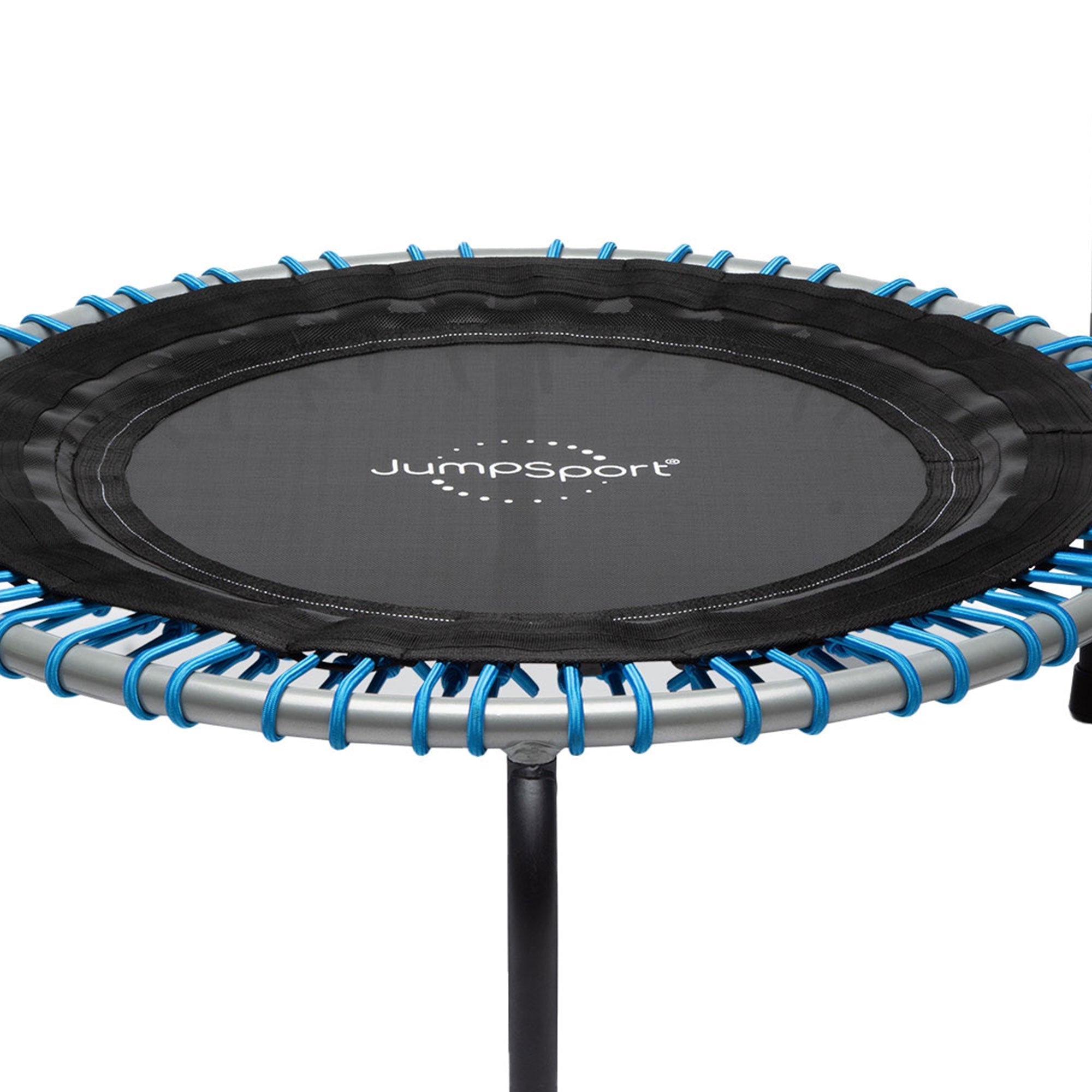 Disc-O-Bed JumpSport 350 Series 39" Trampoline & Handle Bar Bundle, 30 Adjustable Bungees, Stable No-Tip Arched Legs, & 60 Day Streaming Trial - 404403
