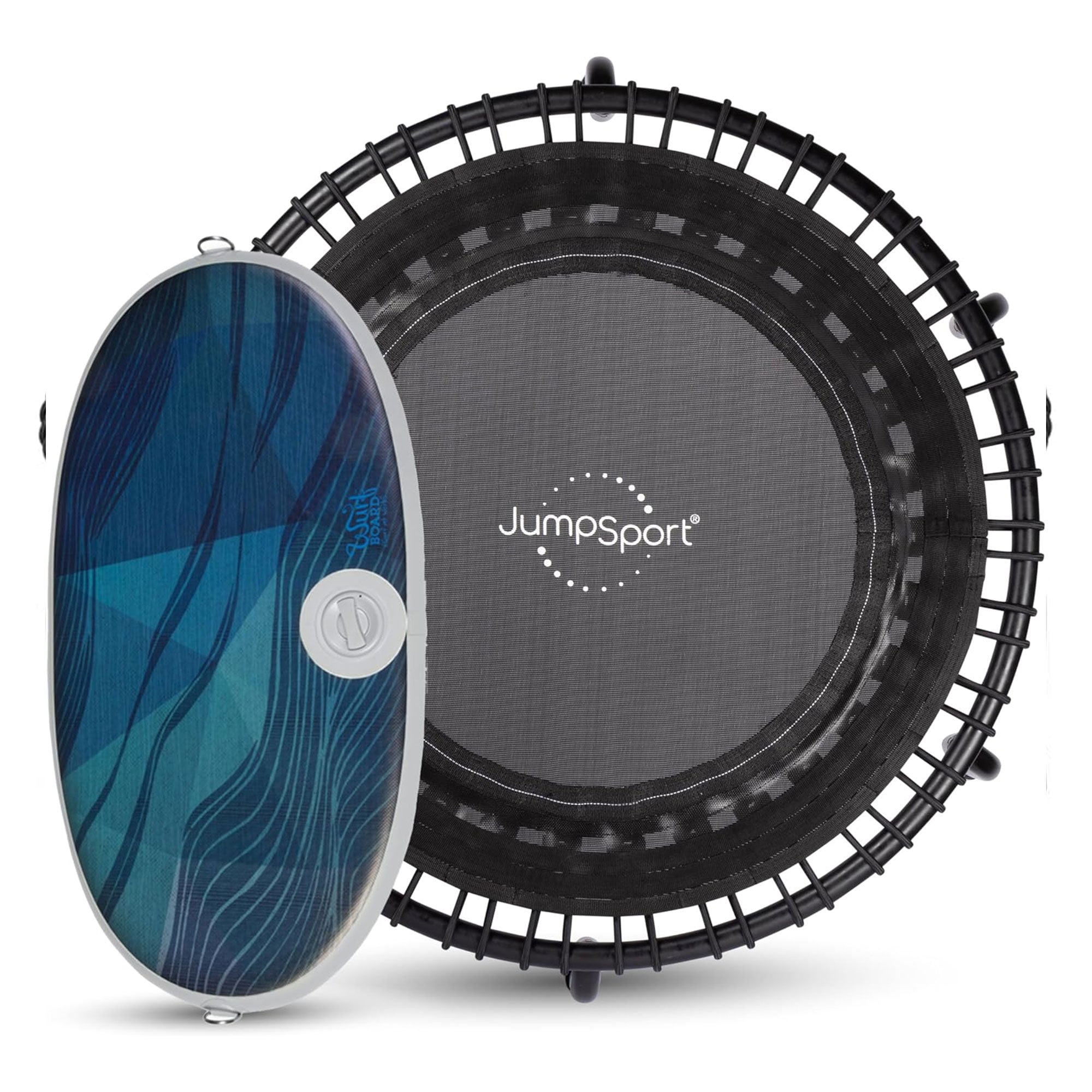 Disc-O-Bed JumpSport 350 Fitness 39" Trampoline Bundled with Wurf Board Anti-Fatigue Mat - 411414