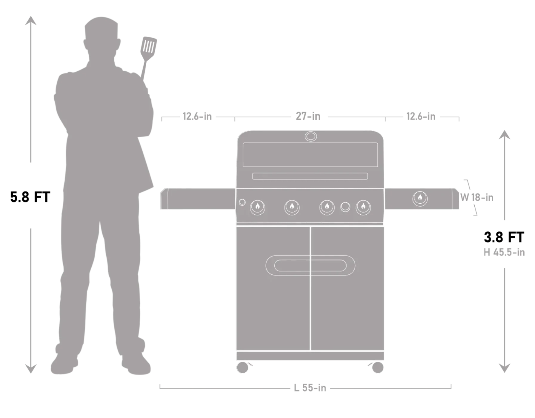 Monument Grills Mesa 415BZ Series | 4 Burner Propane Gas Grill in Stainless Steel - M415BZ