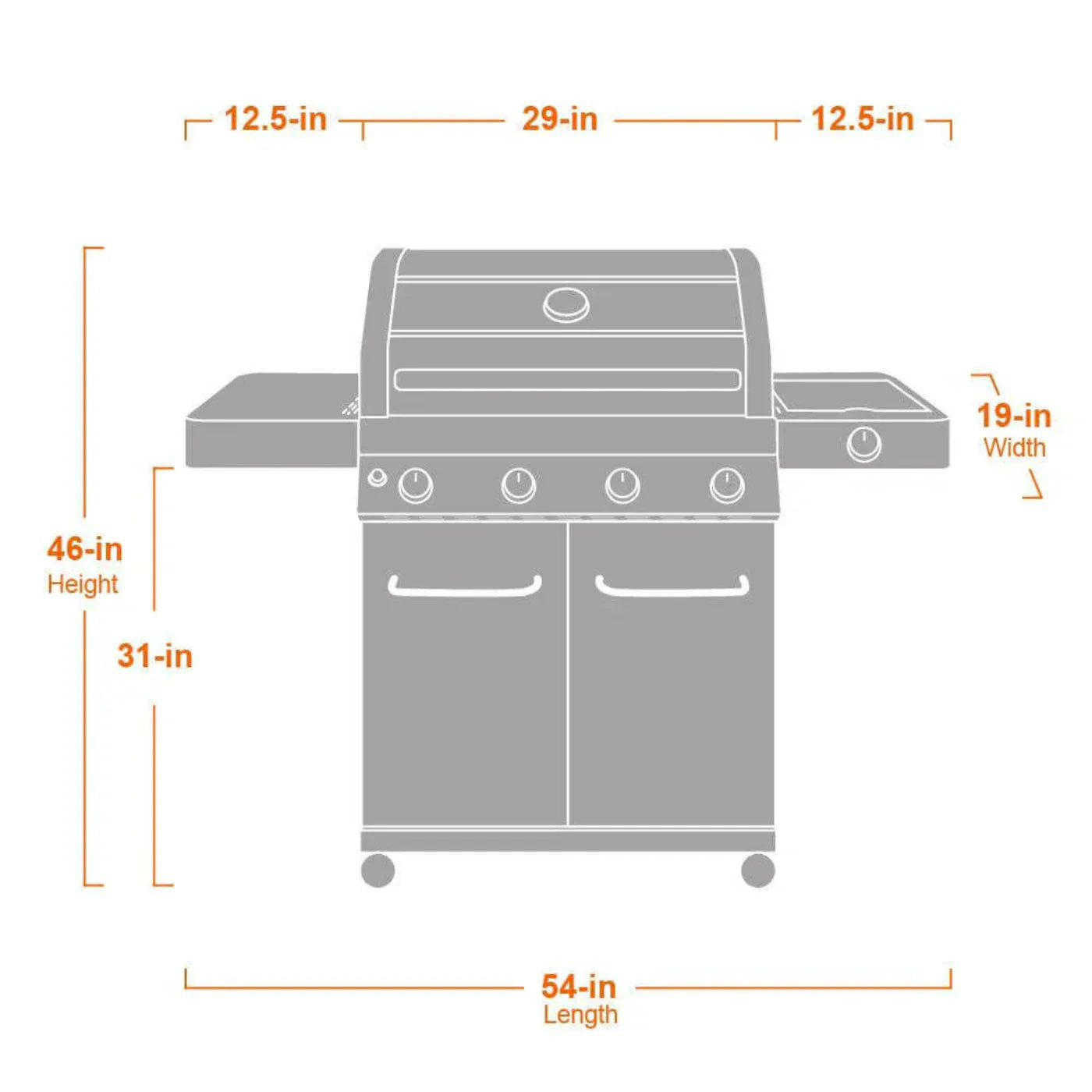 Monument Grills Classic 41847NG Series | 4 Burner Propane Gas Grill in Stainless Steel  (Natural Gas Convertible) - 41847NG