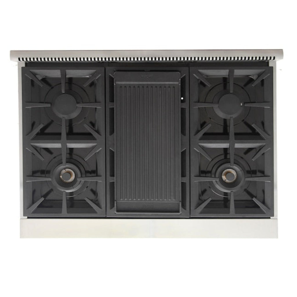 Kucht Professional 36" 5.2 cu. ft. Propane Gas Range in Cement Gray with True Simmer Burners, KFX3600X/LP-GY - KFX3600X/LP-GY
