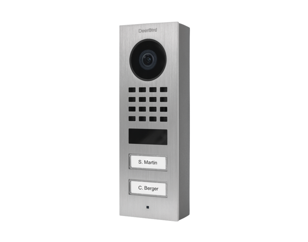 DoorBird D1102V Surface-Mount IP Video Door Station, 2 Call Button in Stainless Steel V2A - 423866768