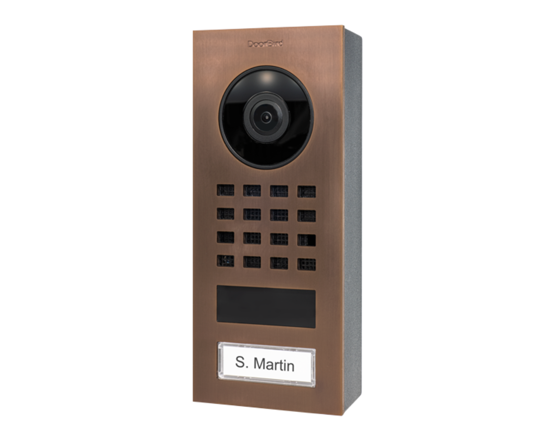 DoorBird D1101V Surface-Mount IP Video Intercom, 1 Call Button in Bronze - 423867437