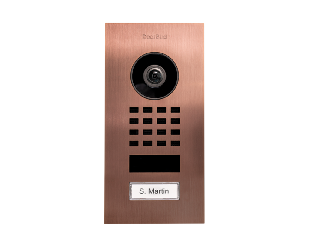 DoorBird D1101V Flush-Mount IP Video Intercom, 1 Call Button in Bronze - 423867444