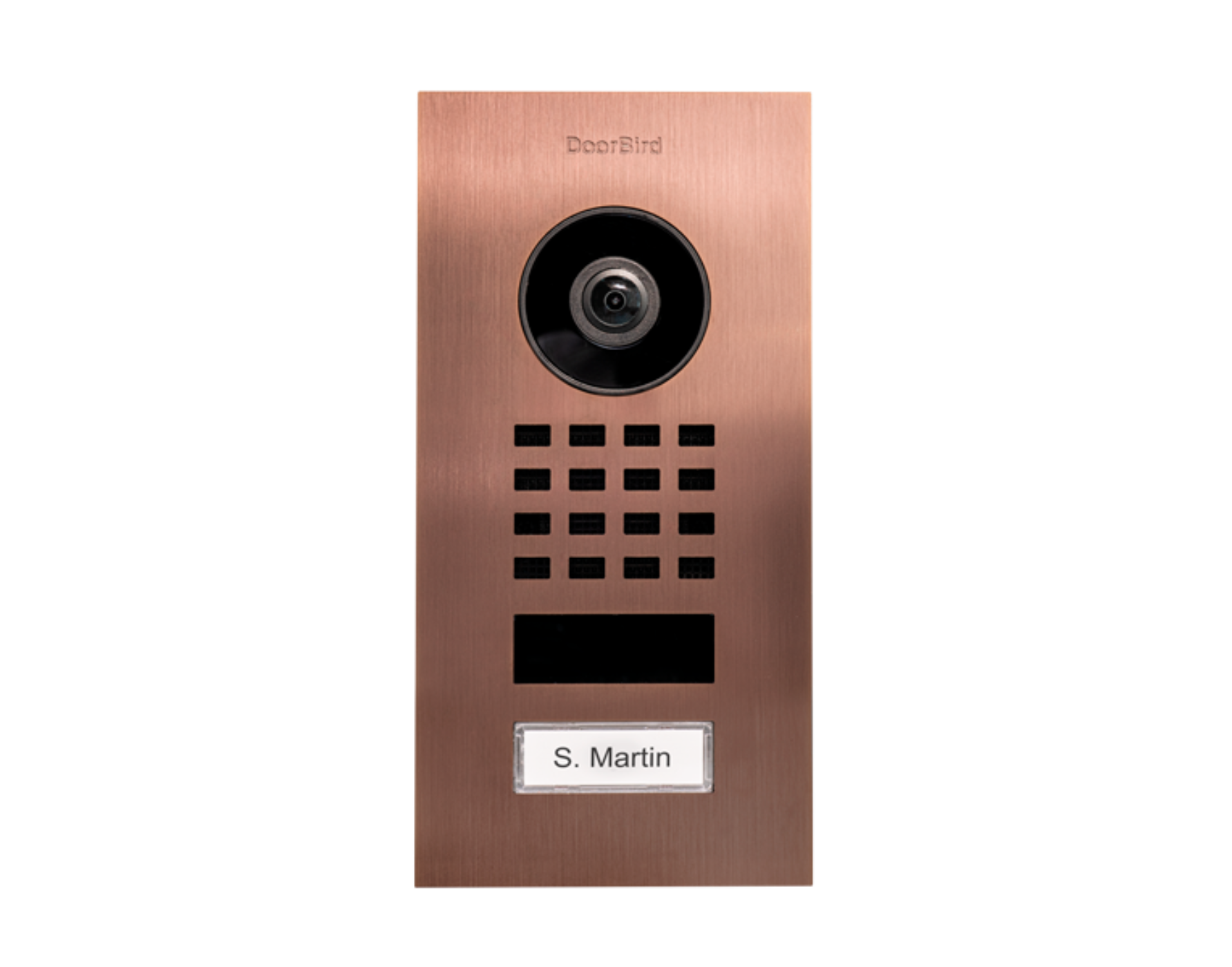 DoorBird D1101V Flush-Mount IP Video Intercom, 1 Call Button in Bronze - 423867444