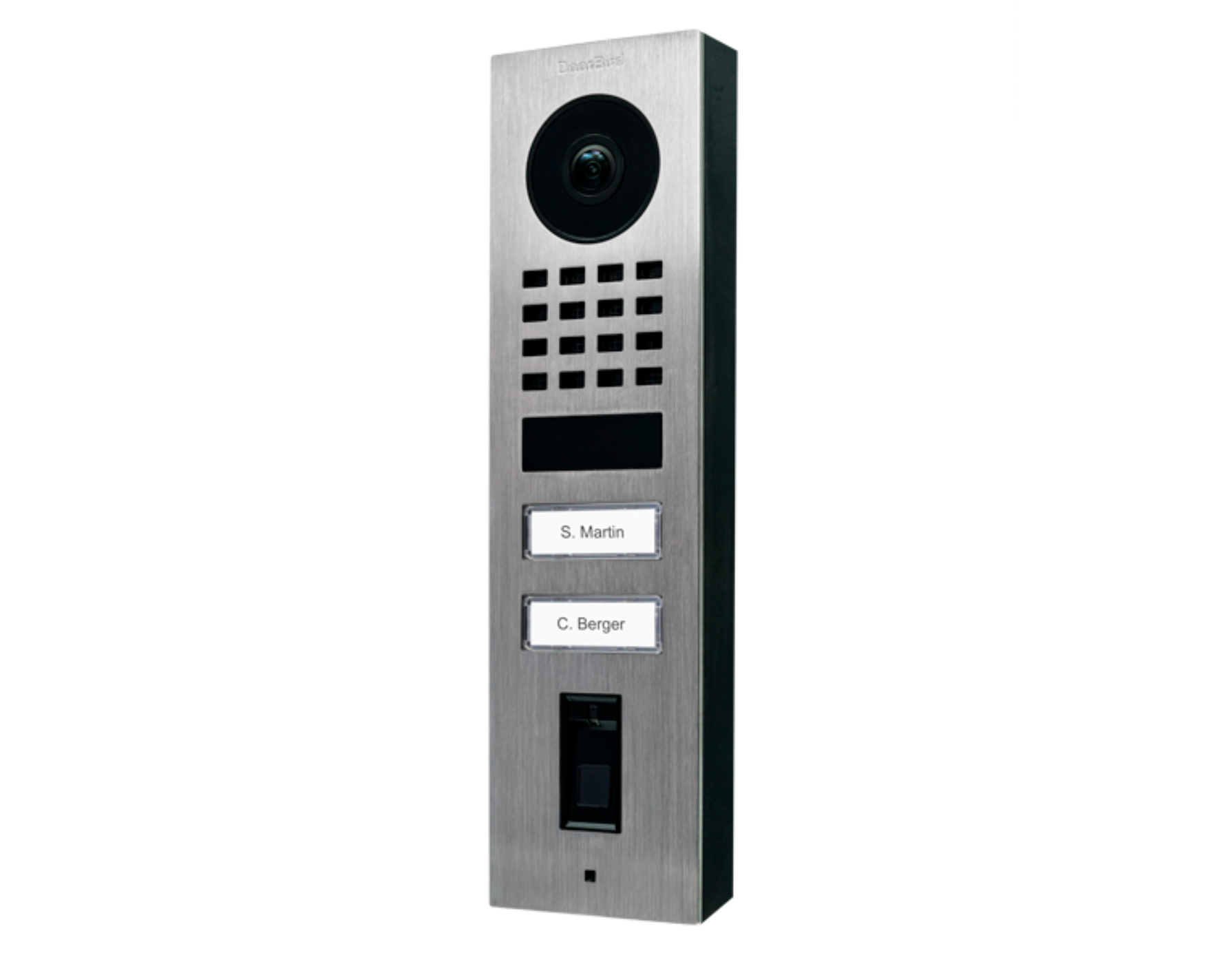 DoorBird D1102FV Fingerprint 50 Surface-Mount IP Video Door Station, 2 Call Button in  Stainless Steel V2A - 423872264