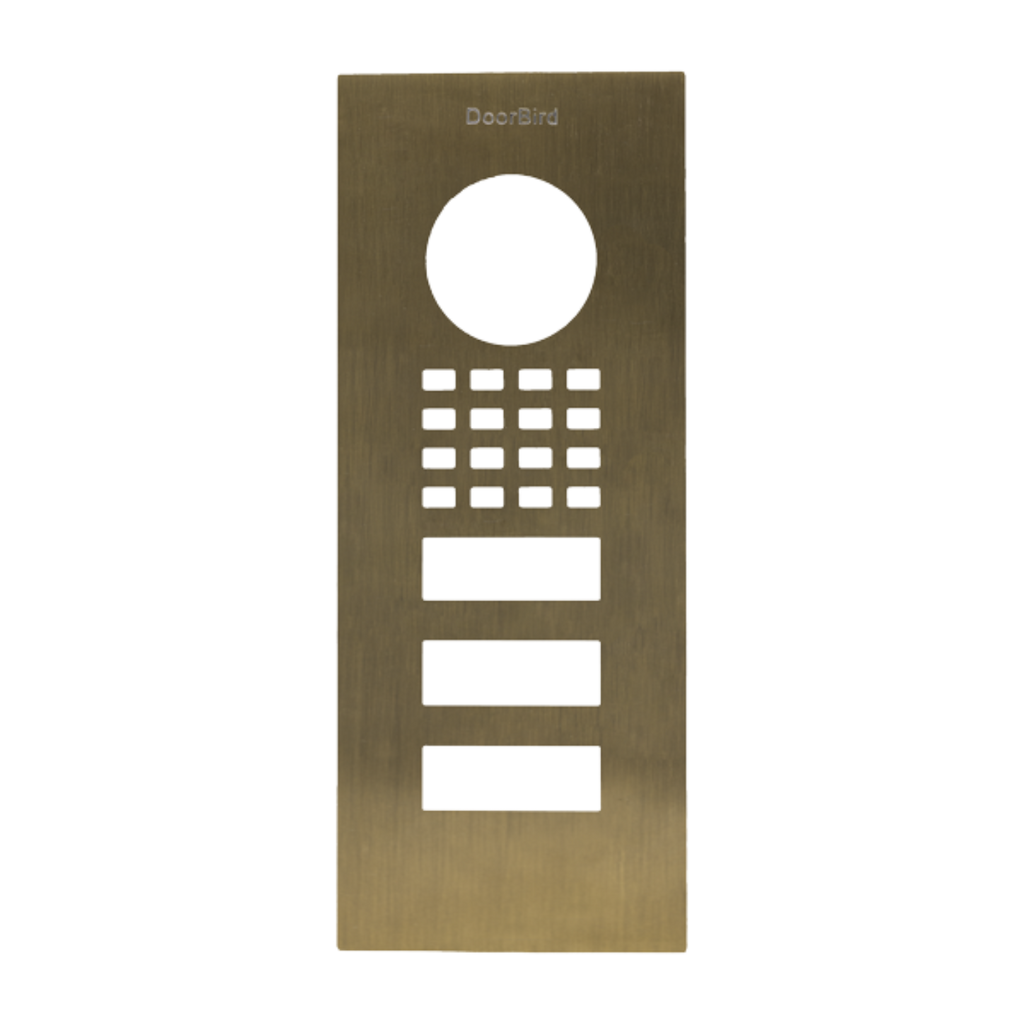 DoorBird Front Panel for D1102V Flush-Mount in Real Burnished Brass - 423873841
