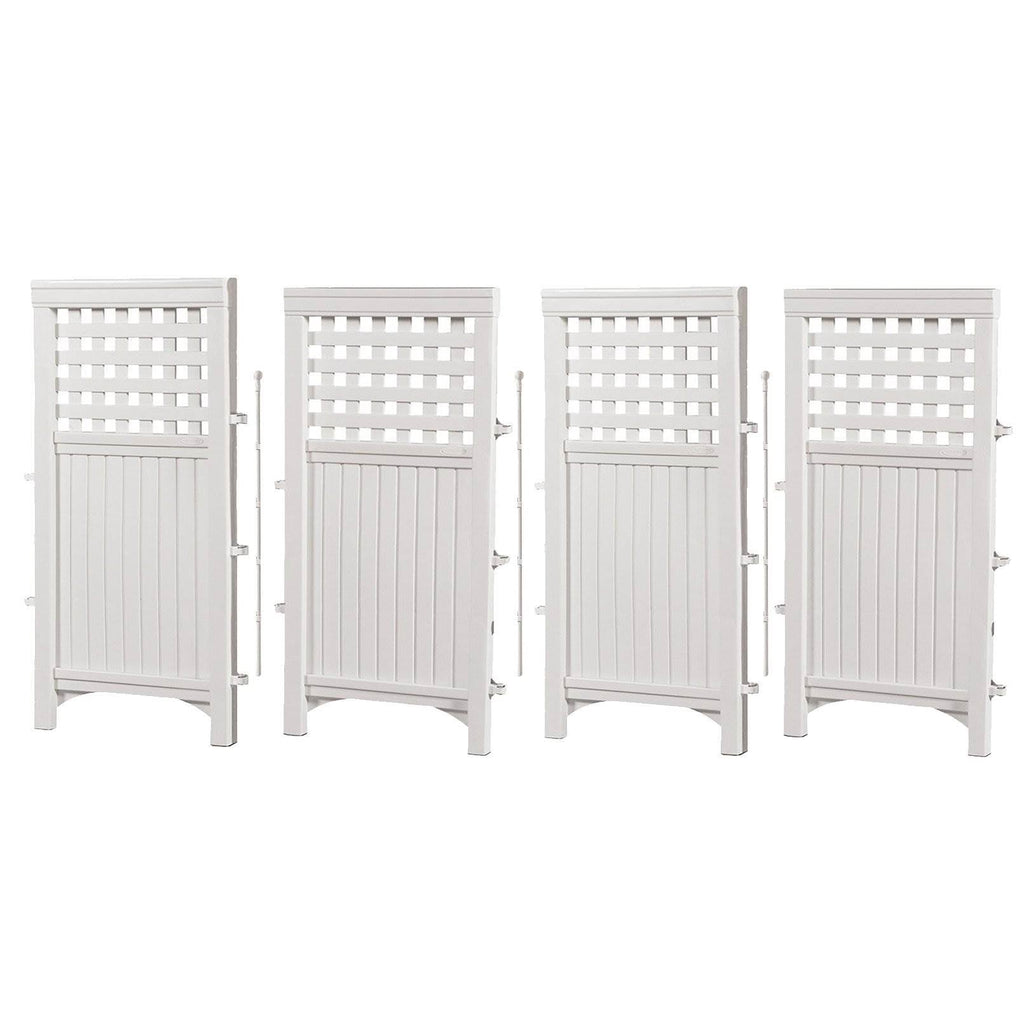 Suncast Outdoor Garden Yard 4 Panel Screen Enclosure Gated Fence, White (5 Pack) - 173090