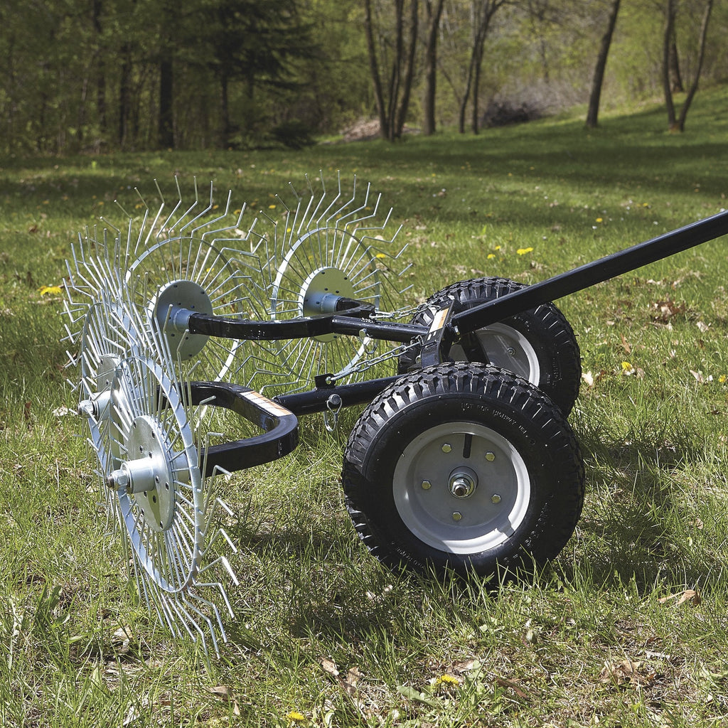 Strongway Acreage Rake 48in Dethatcher with 4 Tine Reels  - 49165
