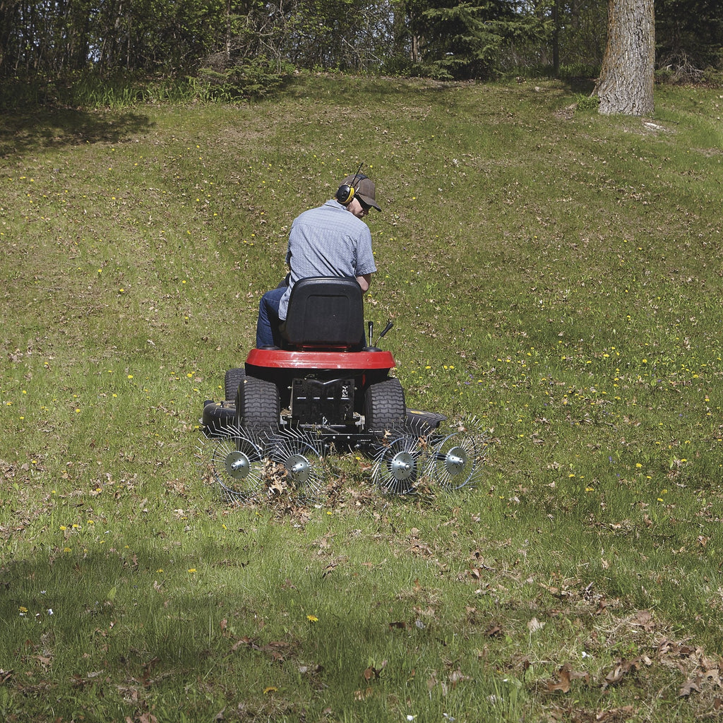 Strongway Acreage Rake 48in Dethatcher with 4 Tine Reels  - 49165