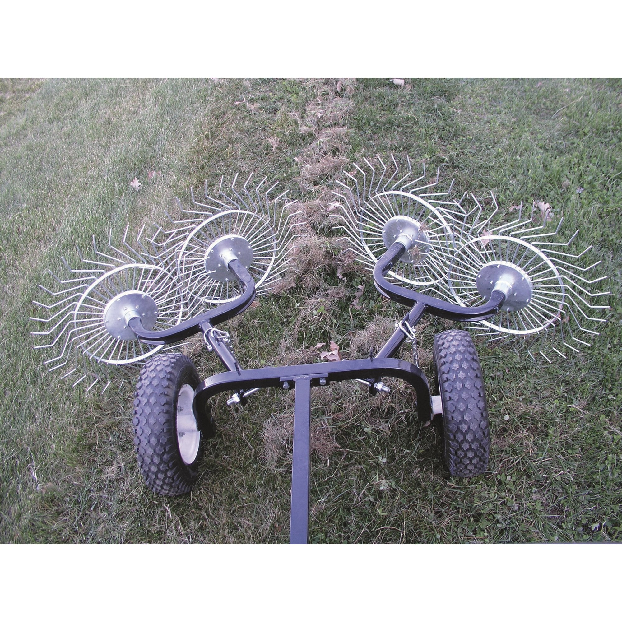 Strongway Acreage Rake 48in Dethatcher with 4 Tine Reels  - 49165