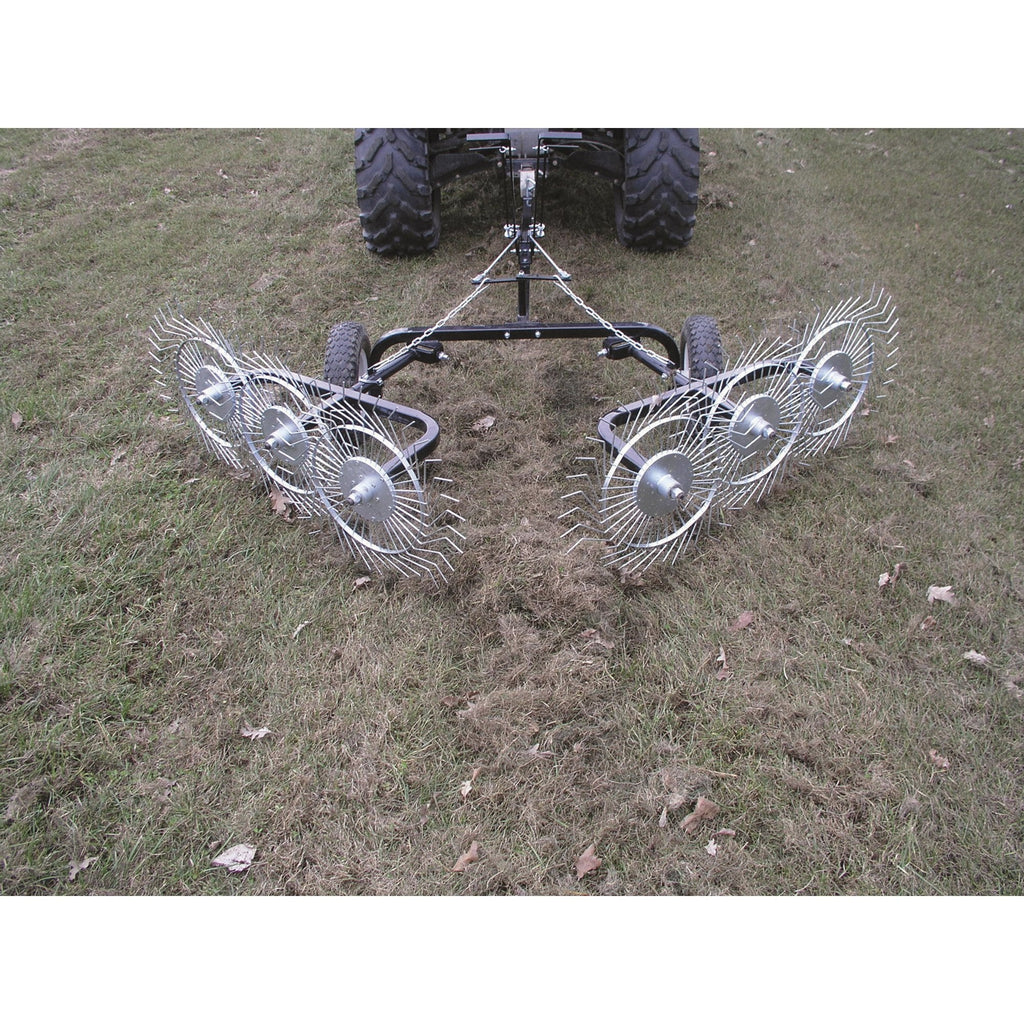 Strongway Acreage Rake 60in Dethatcher with 6 Tine Reels  - 49166