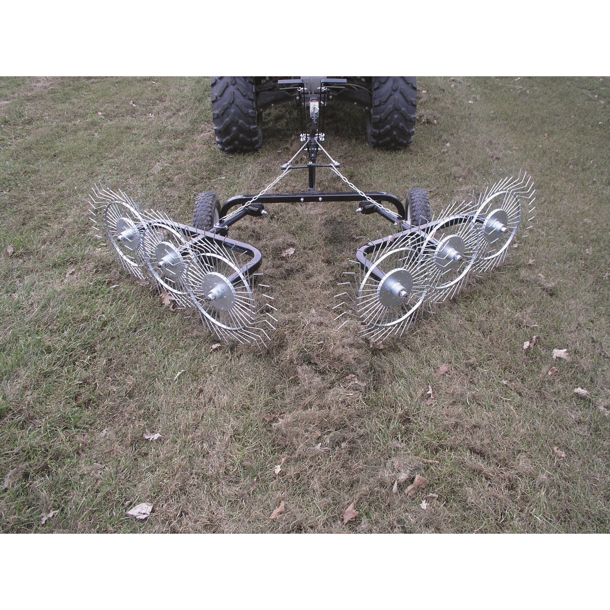 Strongway Acreage Rake 60in Dethatcher with 6 Tine Reels  - 49166