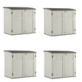 Suncast 34 Cubic Feet Horizontal Backyard Storage Stow Away Shed, Ivory (4 Pack) - 172828