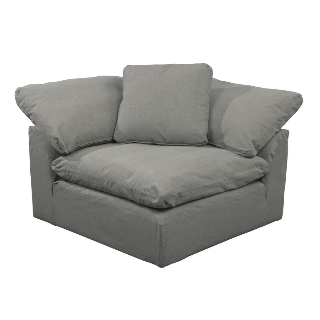 Sunset Trading Cloud Puff 3 Piece 88" Wide Slipcovered Modular Sectional Small L Shaped Sofa - SU-1458-94-3C