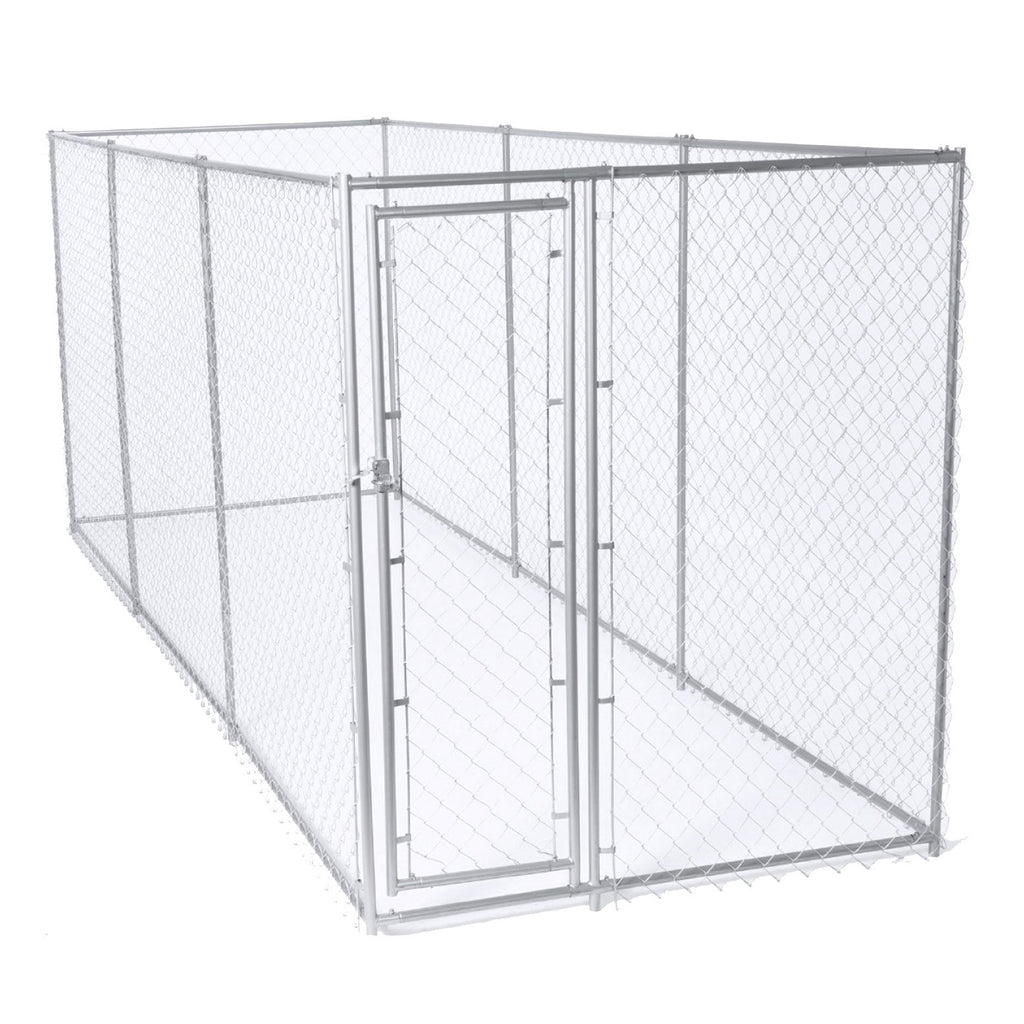 Lucky Dog 10' x 10' Heavy Duty Outdoor Chain Link Dog Kennel w/ Door (3 Pack) - 174144
