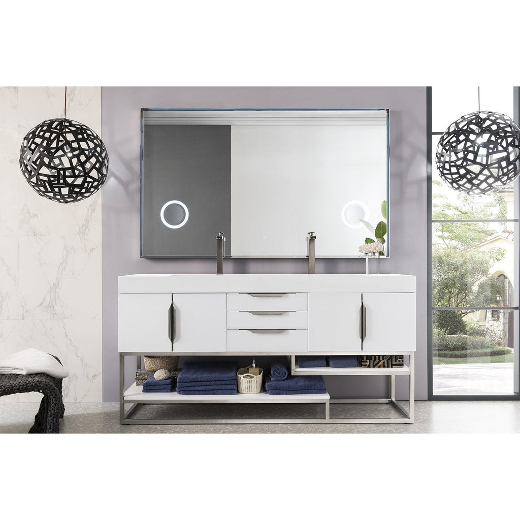 James Martin Vanities Columbia 72" Double Vanity - 388-V72D-AGR-MB-DGG