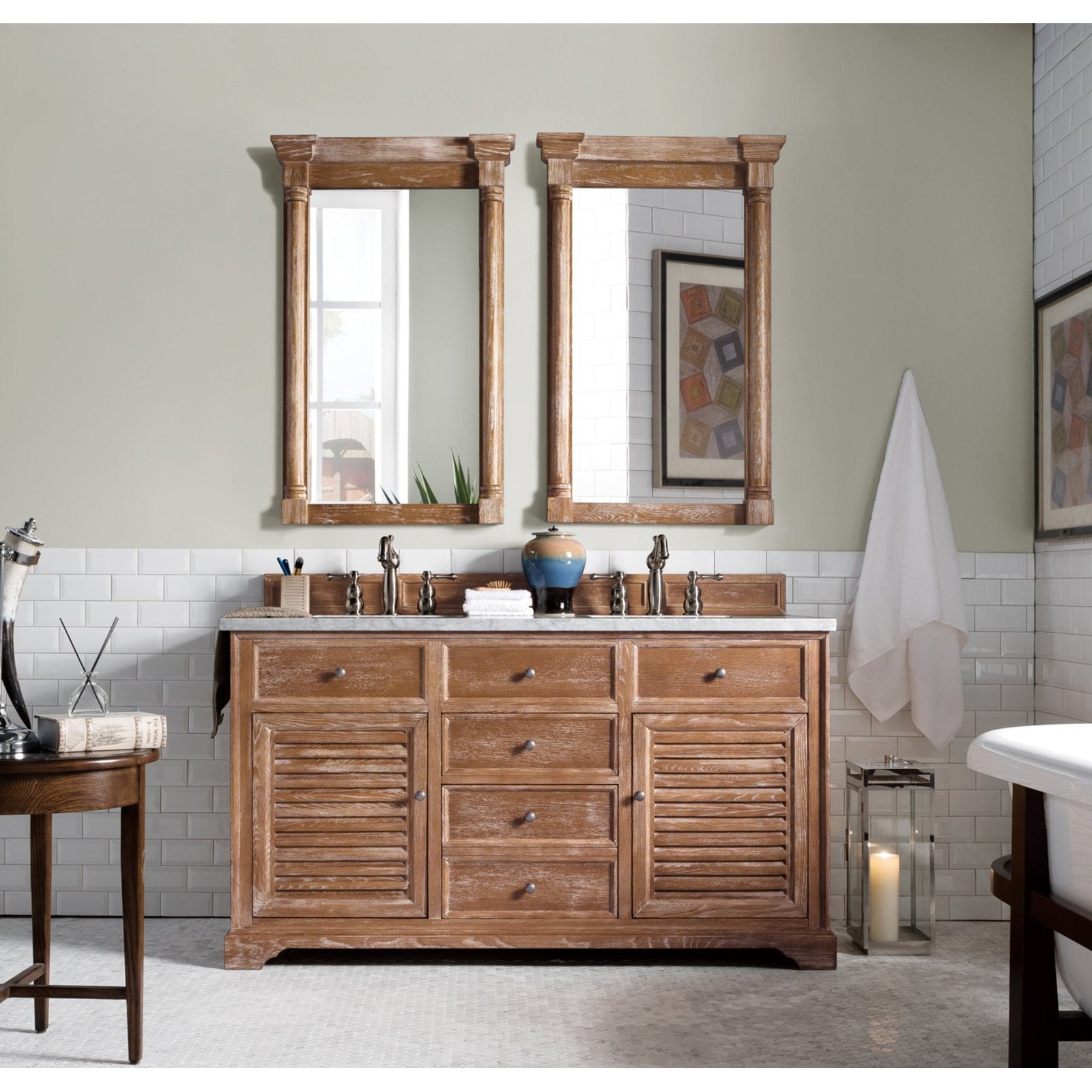 James Martin Vanities Savannah 60" Driftwood Double Vanity - 238-104-5611-3AF