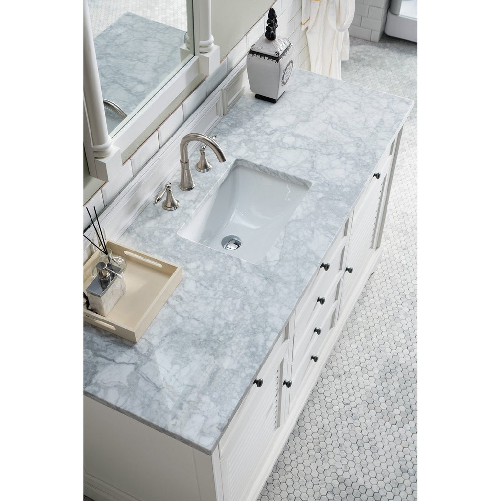 James Martin Vanities Savannah 60" Bright White Single Vanity - 238-104-V60S-BW-3AF