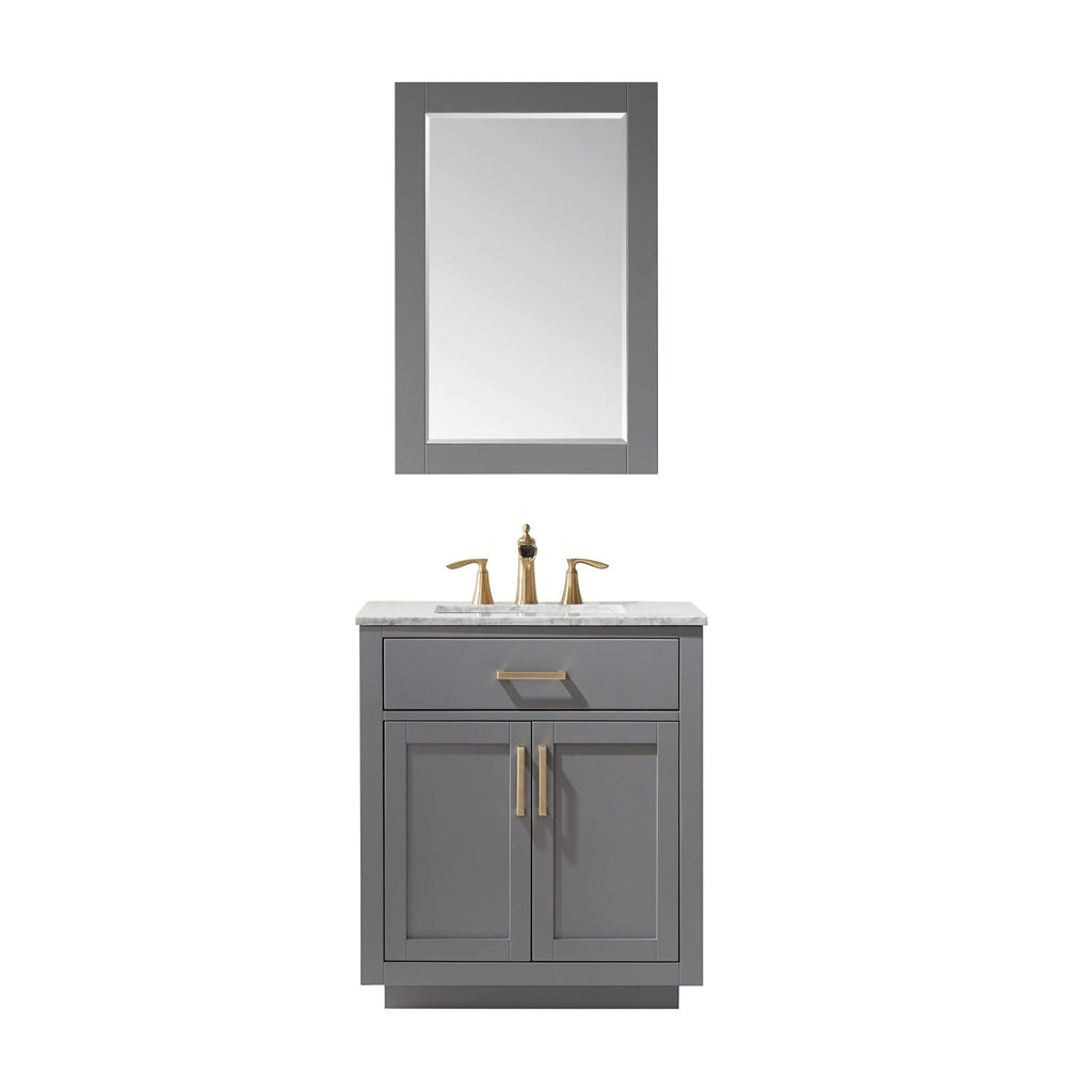 Altair Designs 30" single vanity with top - 531030-WH-CA-NM