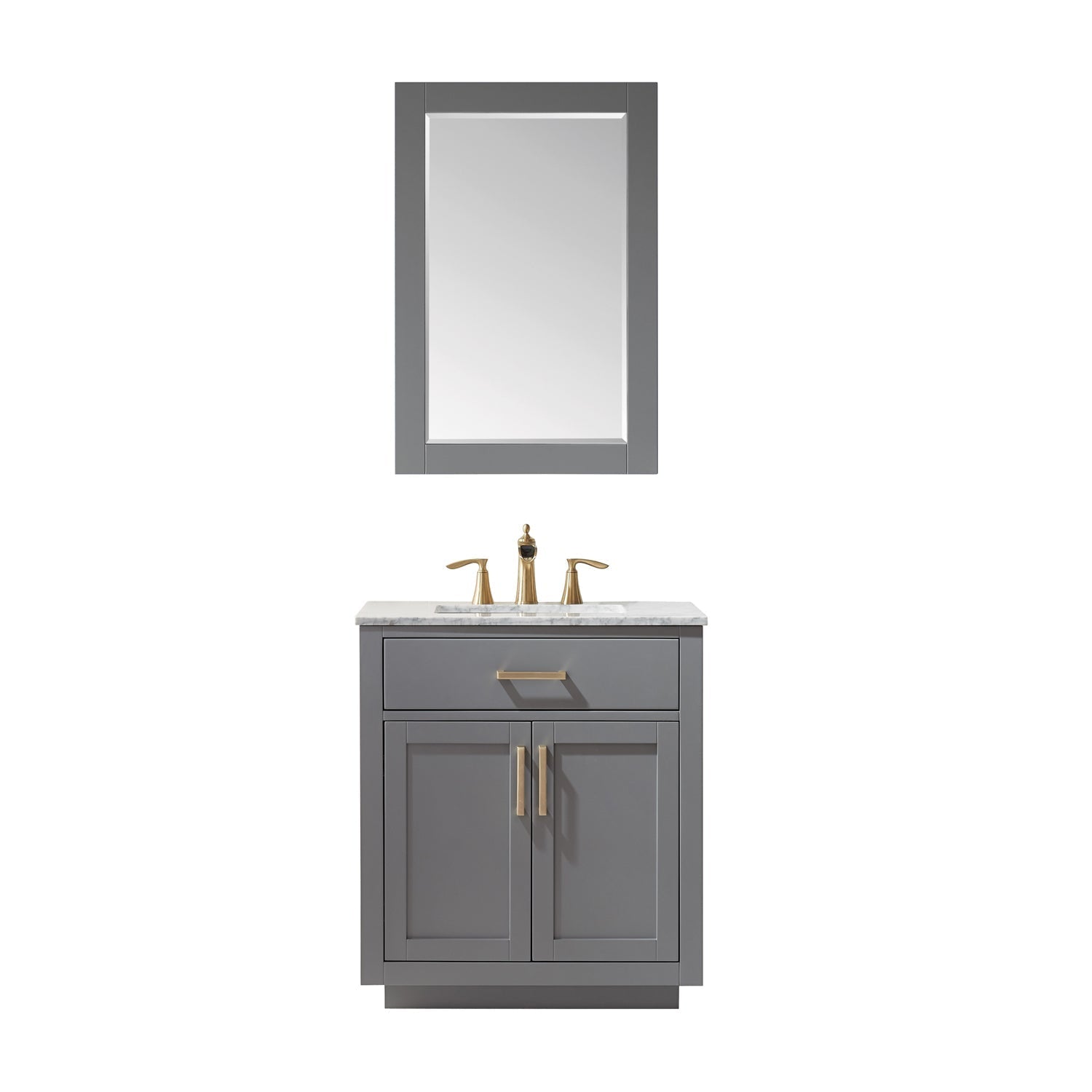 Altair Designs 30" single vanity with top - 531030-WH-CA-NM