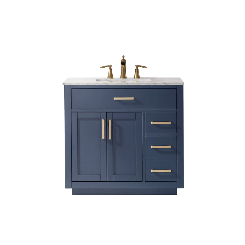 Altair Designs 36" single vanity with top - 531036-WH-CA-NM