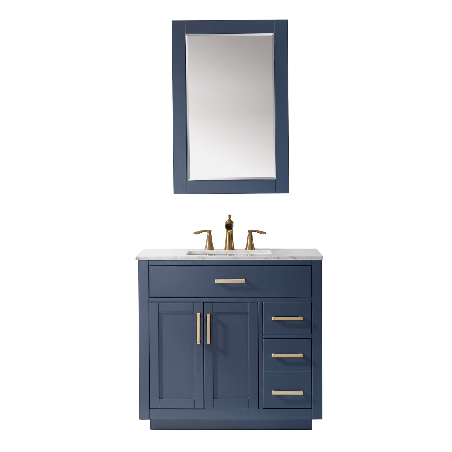 Altair Designs 36" single vanity with top - 531036-WH-CA-NM