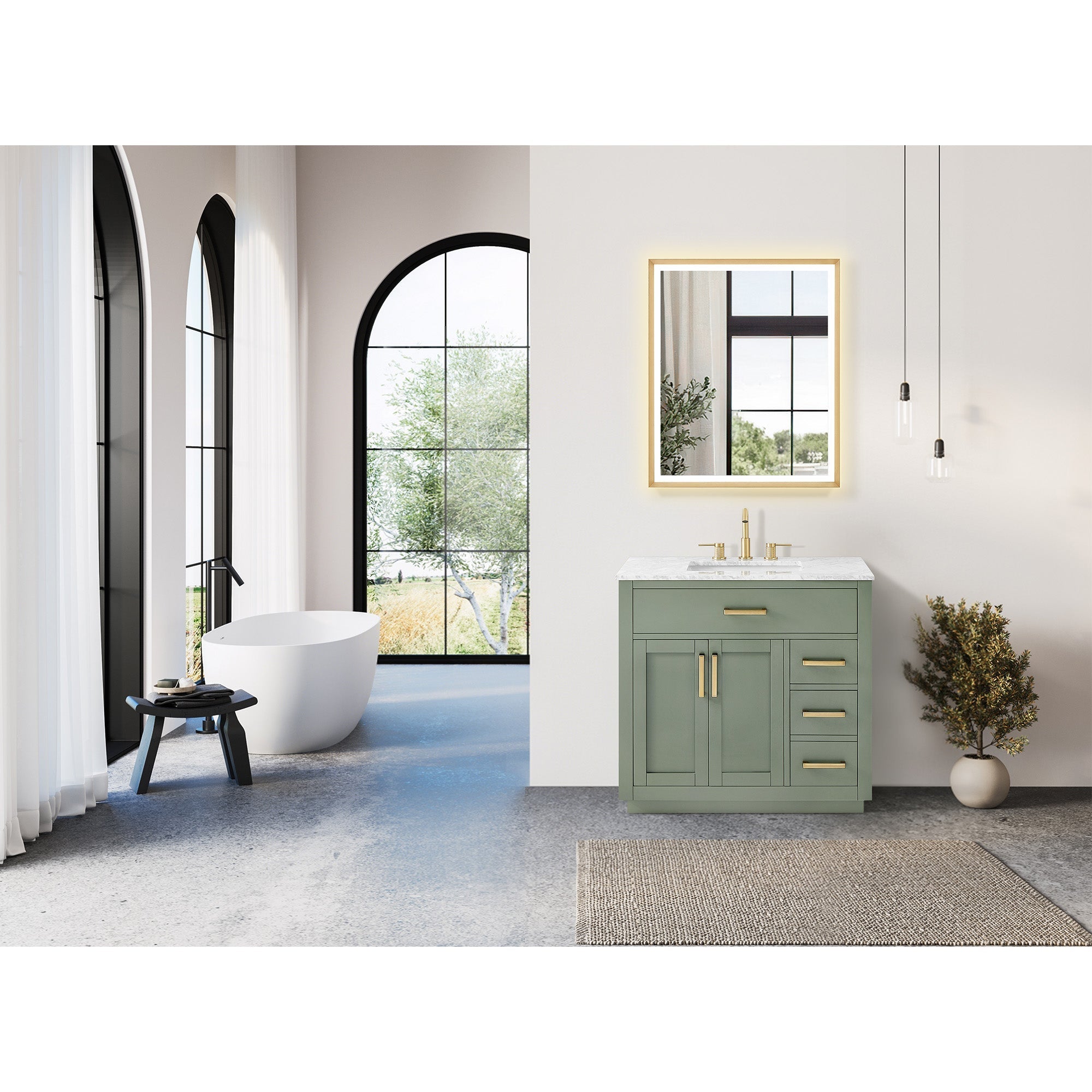 Altair Designs Ivy 30"/36"/48" single vanity with top - 531030-VG-CA-NM