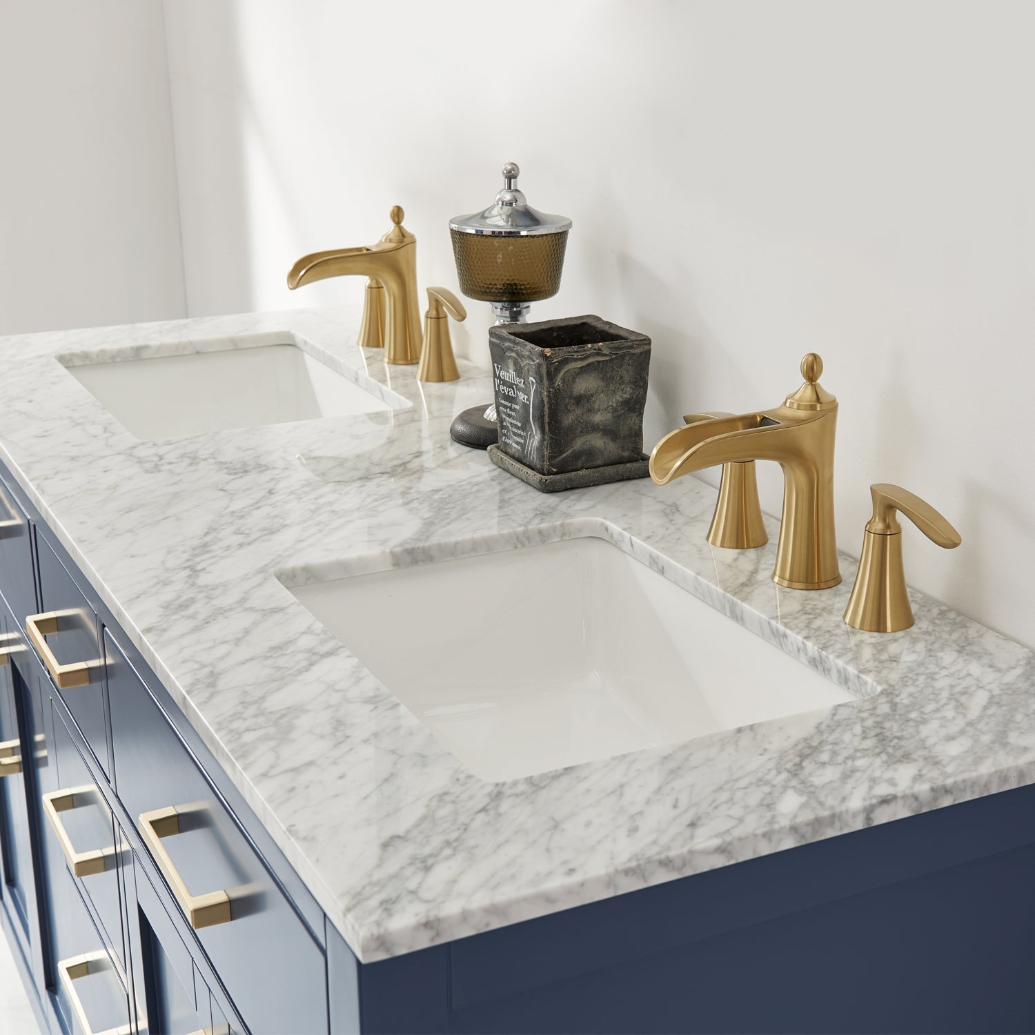 Altair Designs 60" double vanity with top - 531060-WH-CA-NM