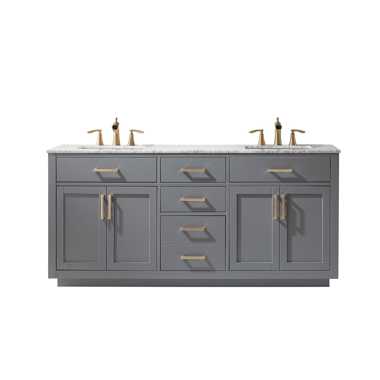 Altair Designs 72" double vanity with top - 531072-WH-CA-NM