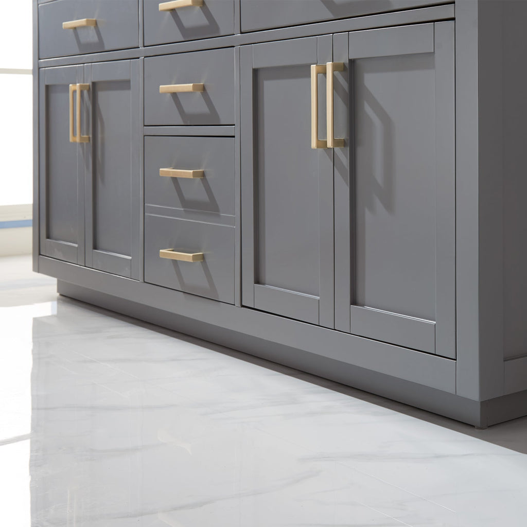 Altair Designs 72" double vanity with top - 531072-WH-CA-NM