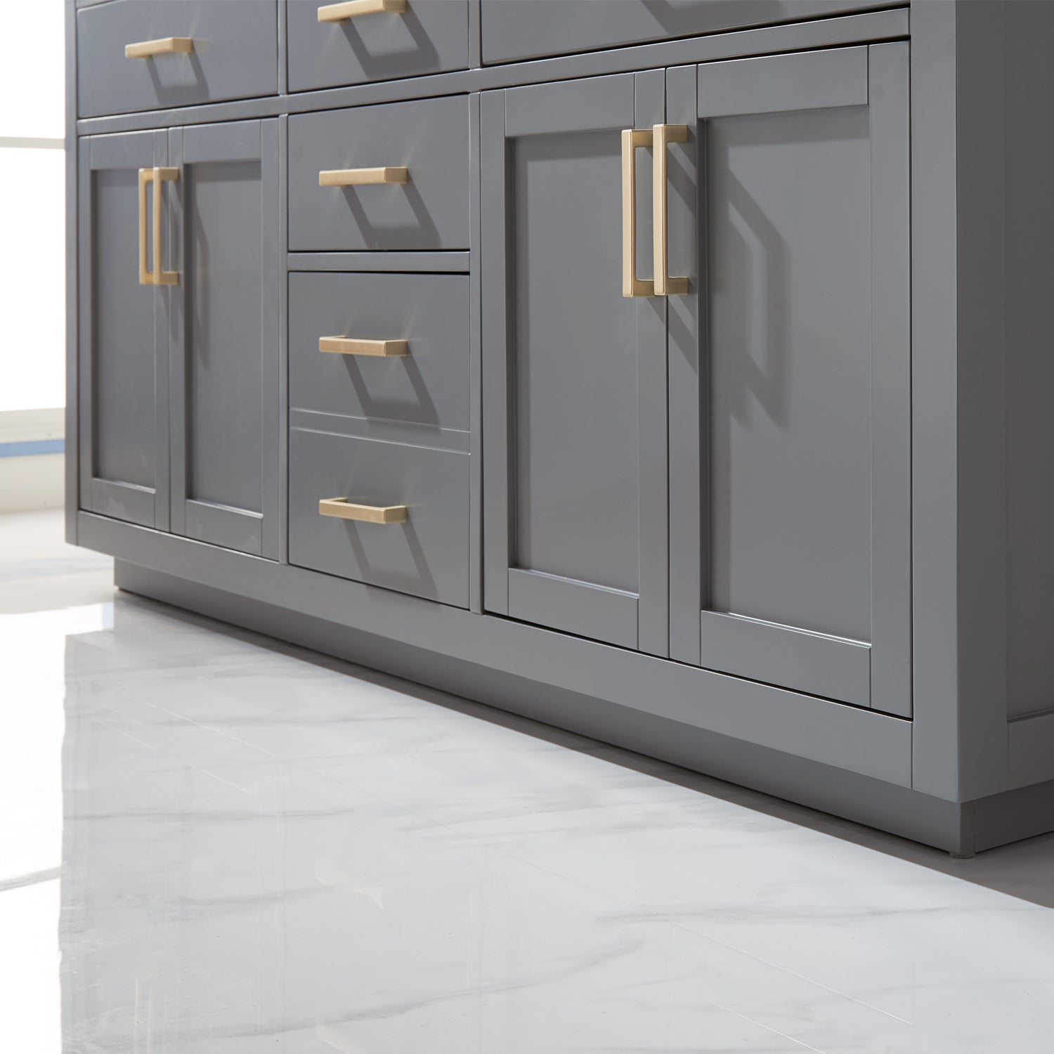 Altair Designs 72" double vanity with top - 531072-WH-CA-NM