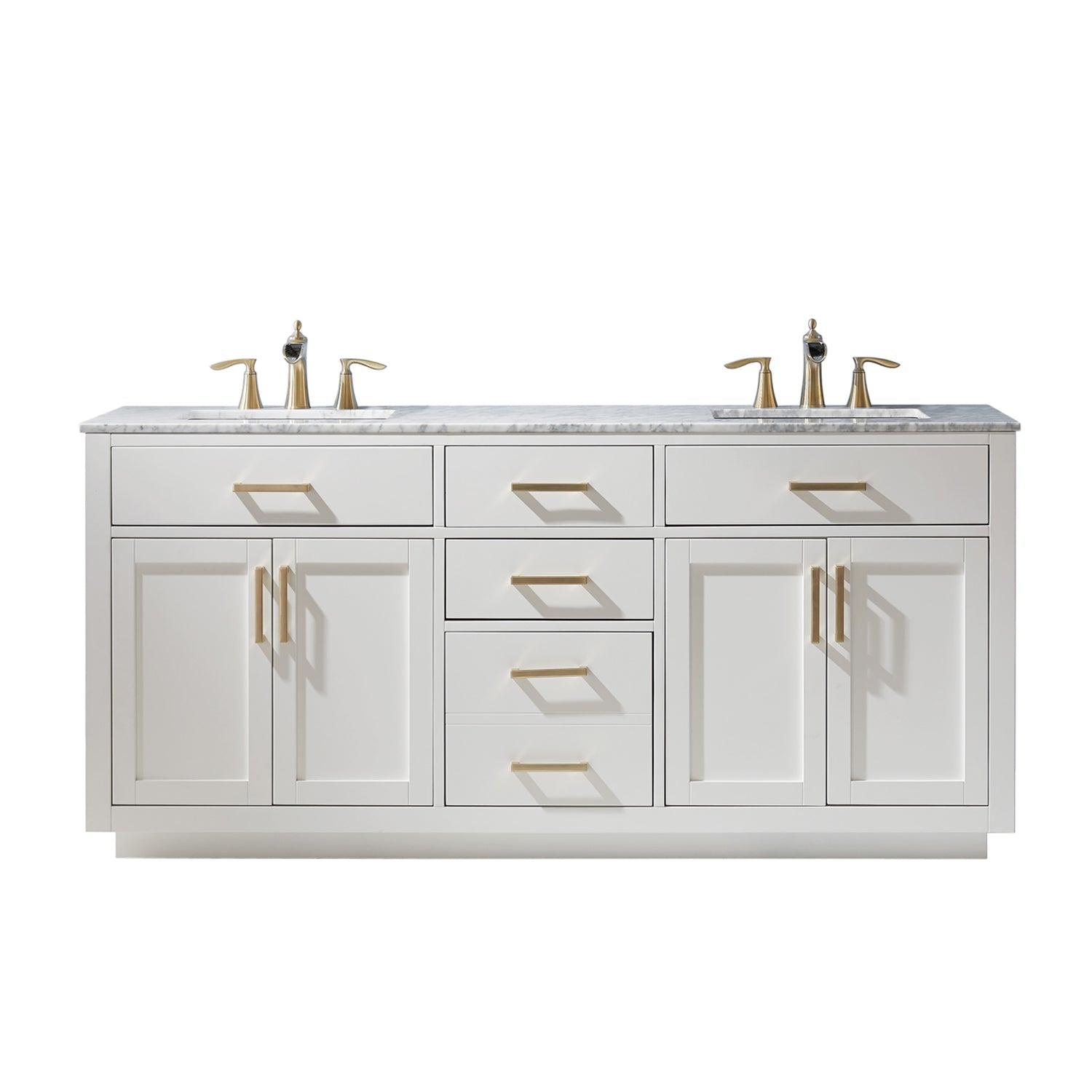 Altair Designs 72" double vanity with top - 531072-WH-CA-NM